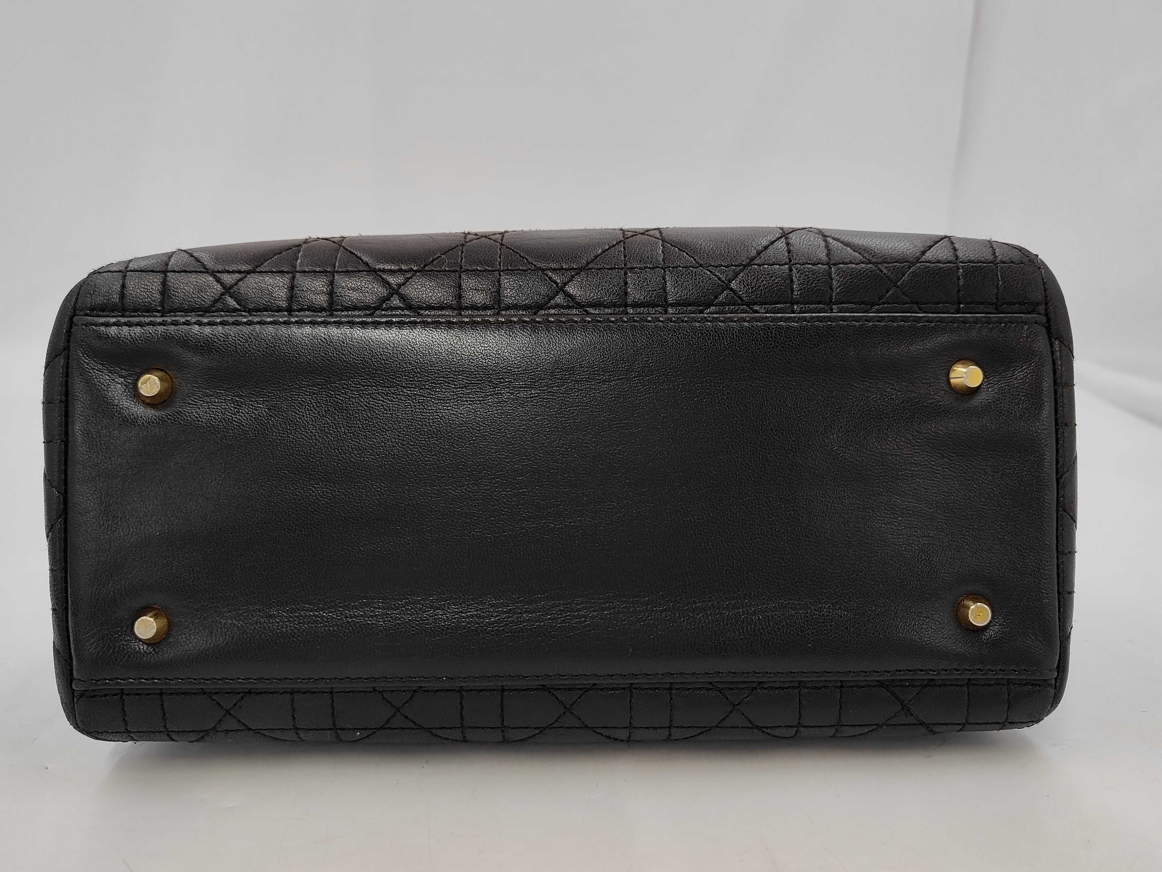 Lady Dior Cannage Medium Lambskin Dark Brown Handbag — view 3