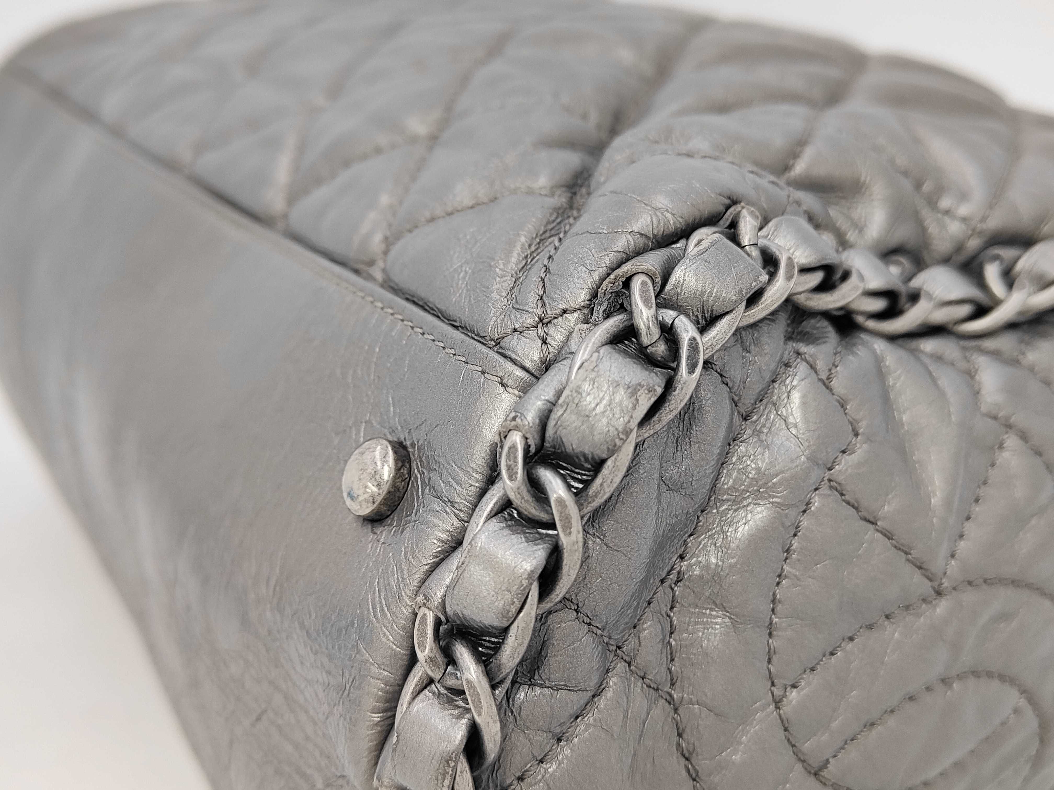 Matelassé Luxury Line Chain Hobo Vintage Leather Silver Hardware 14699614 Seal 36x35x12cm Shoulder Bag — view 7