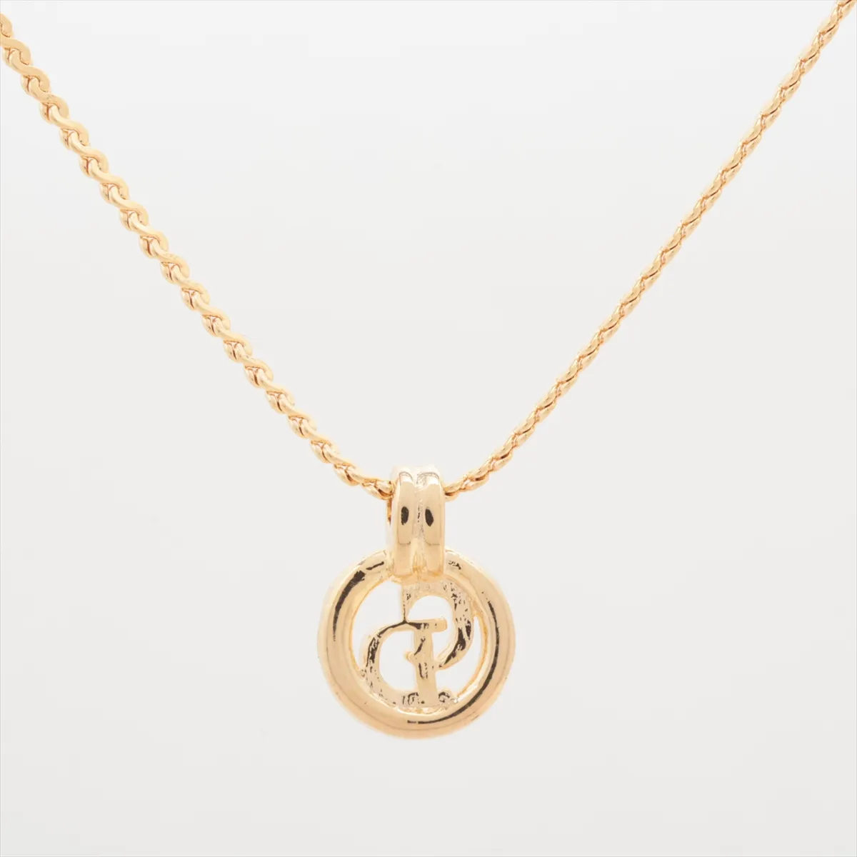 CD logo necklace, GP gold, — view 2