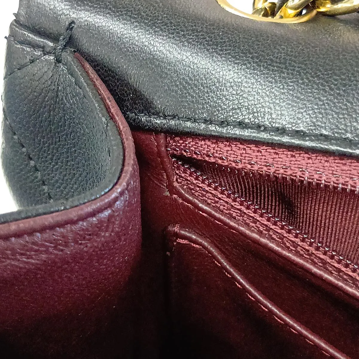 Large Matelassé 30 Lambskin Single Flap Double Chain Bag, Black with Gold Hardware, 14251599, Serial Number 14, Model Number A58600 — view 14