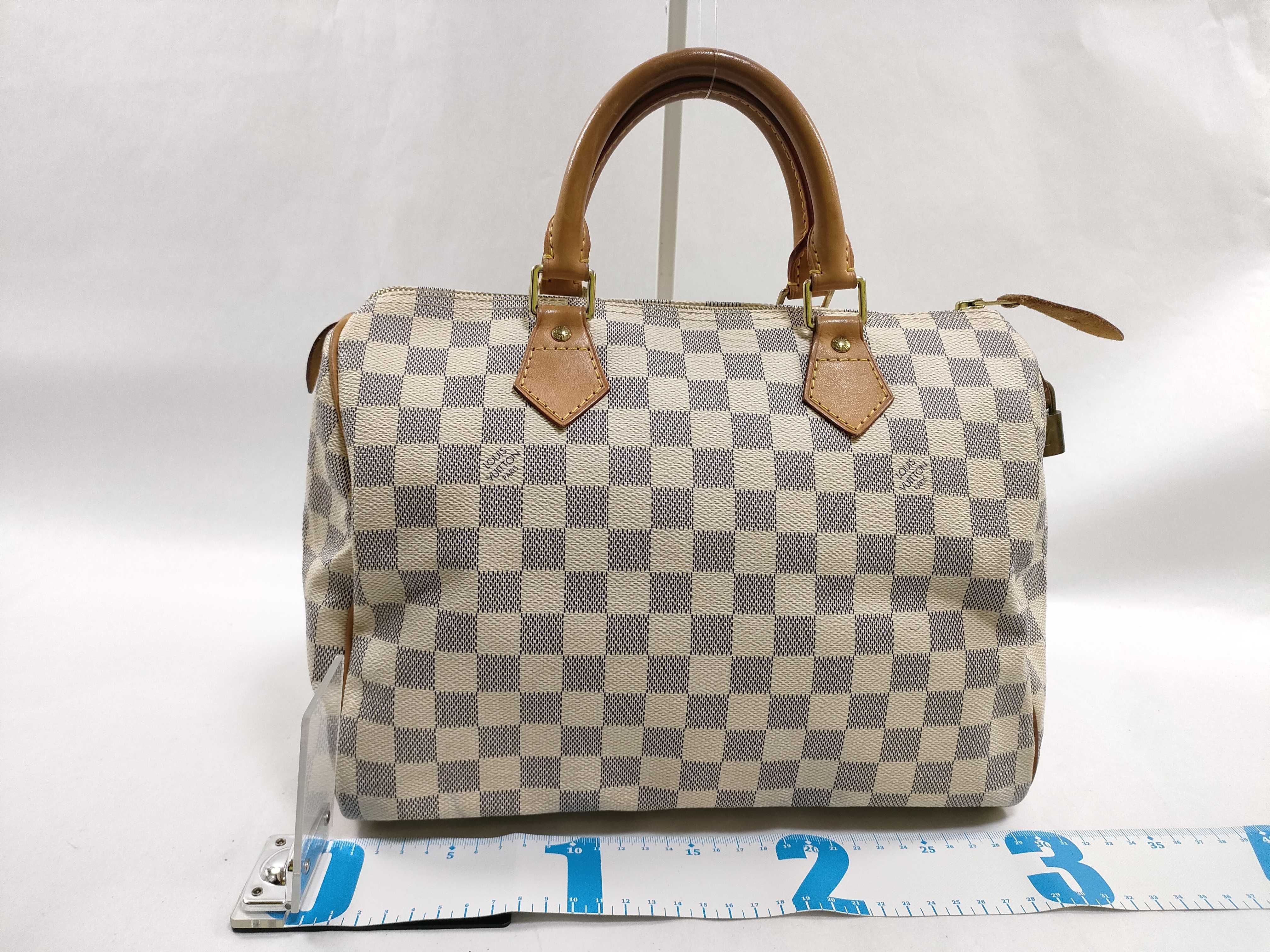 Damier Azur Speedy 30 N41533 DU2068 White Boston Bag — view 2
