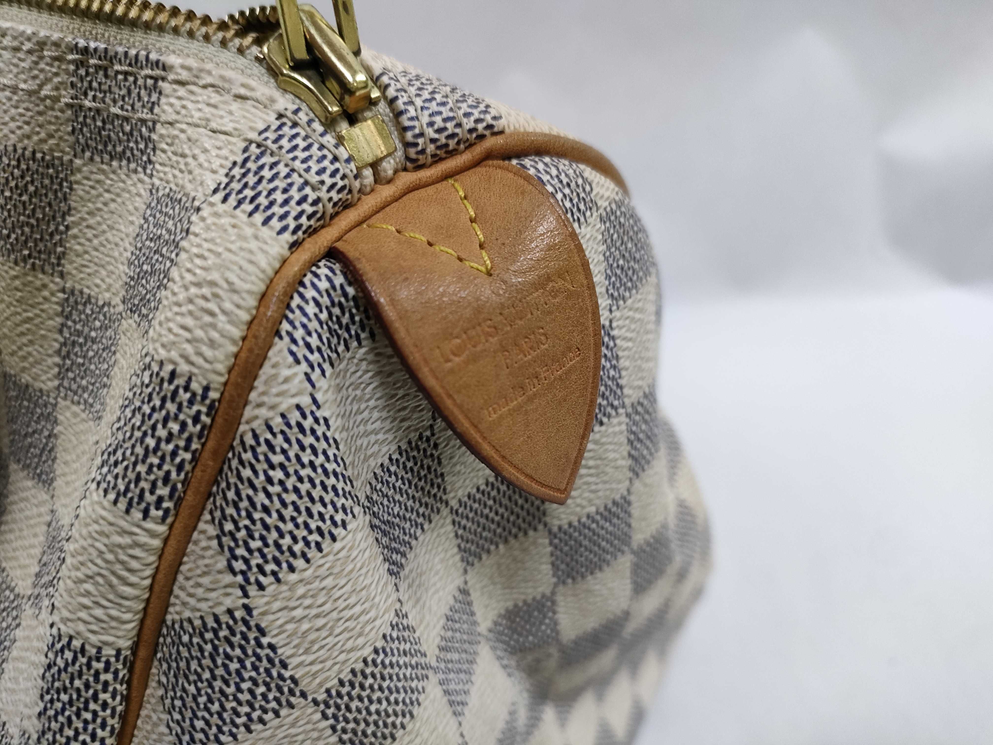 Damier Azur Speedy 30 N41533 DU2068 White Boston Bag — view 14
