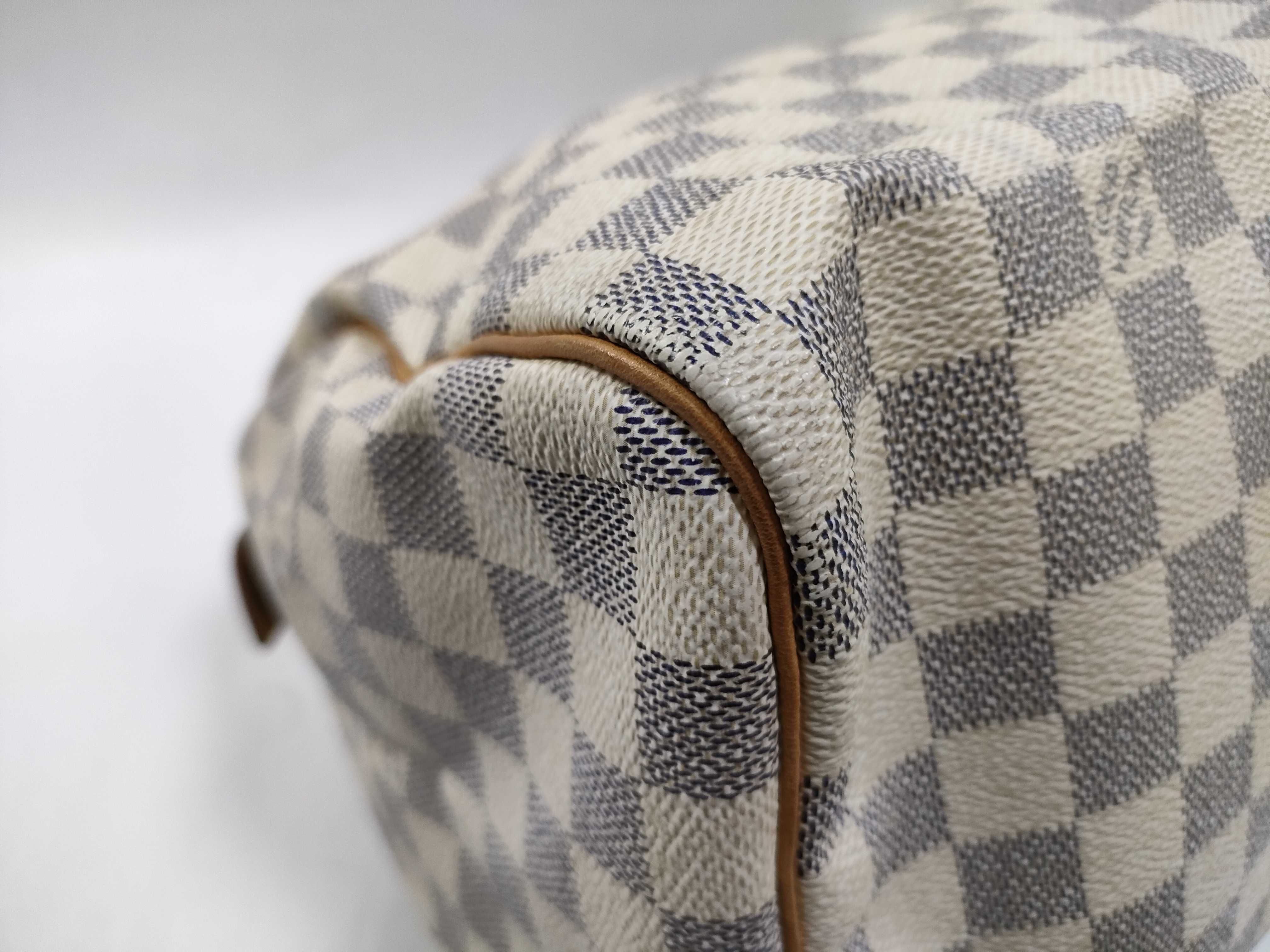 Damier Azur Speedy 30 N41533 DU2068 White Boston Bag — view 8
