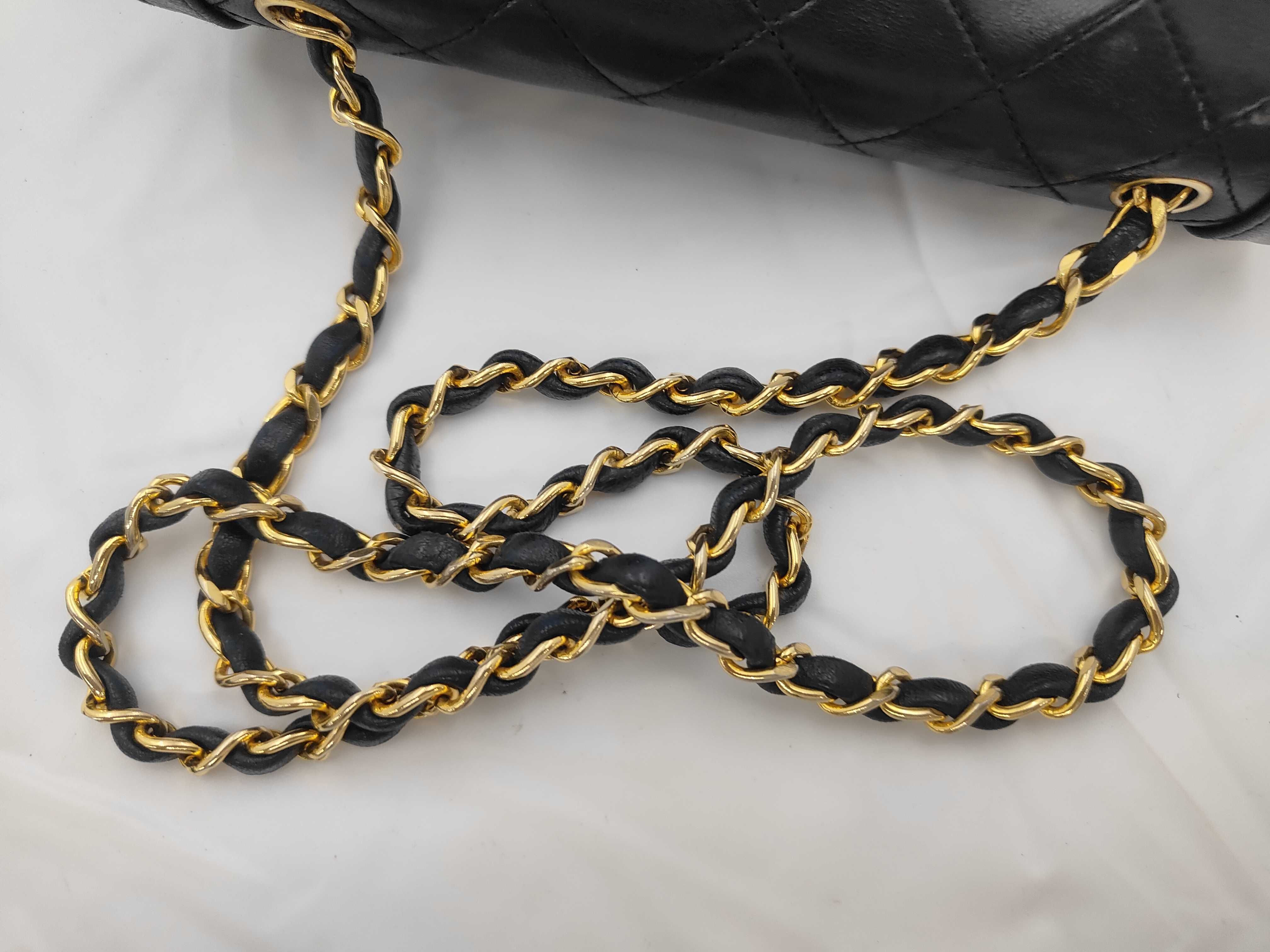 Chain Shoulder Bag, Lambskin, Black, Gold Hardware — view 3