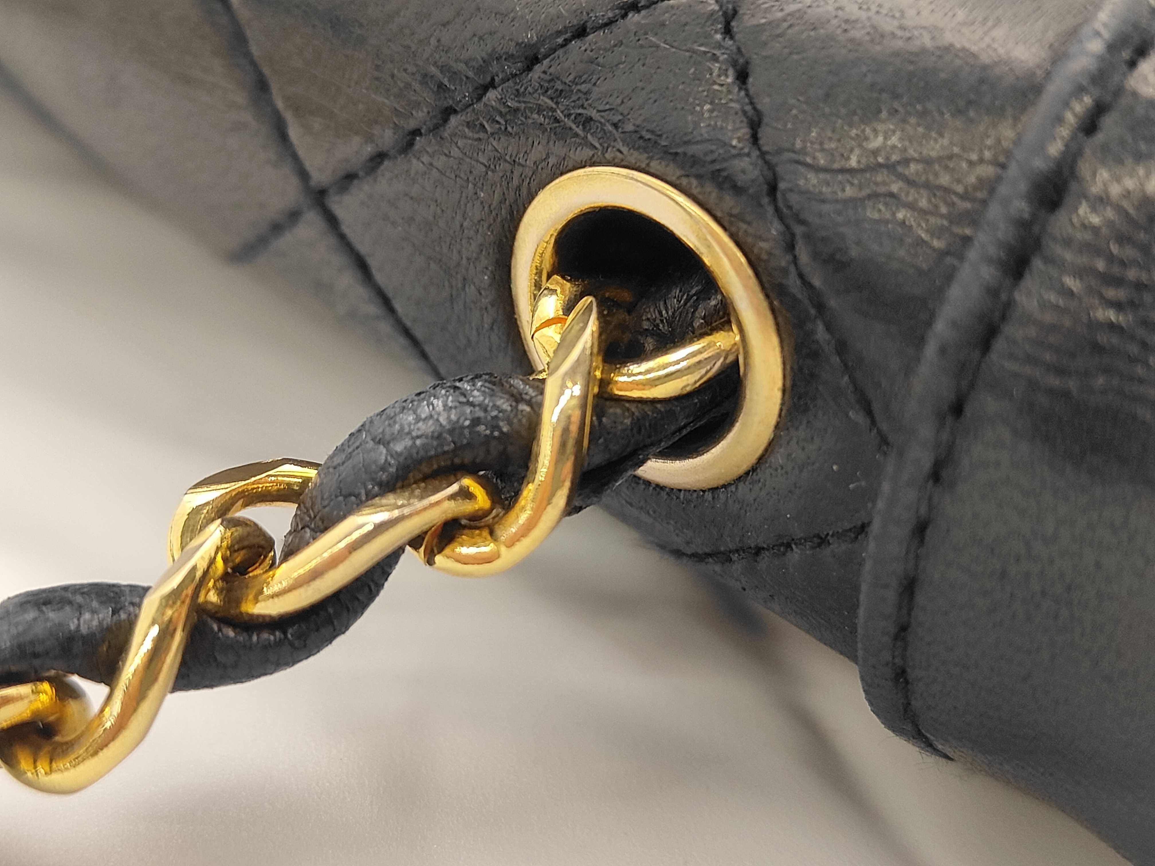 Chain Shoulder Bag, Lambskin, Black, Gold Hardware — view 5