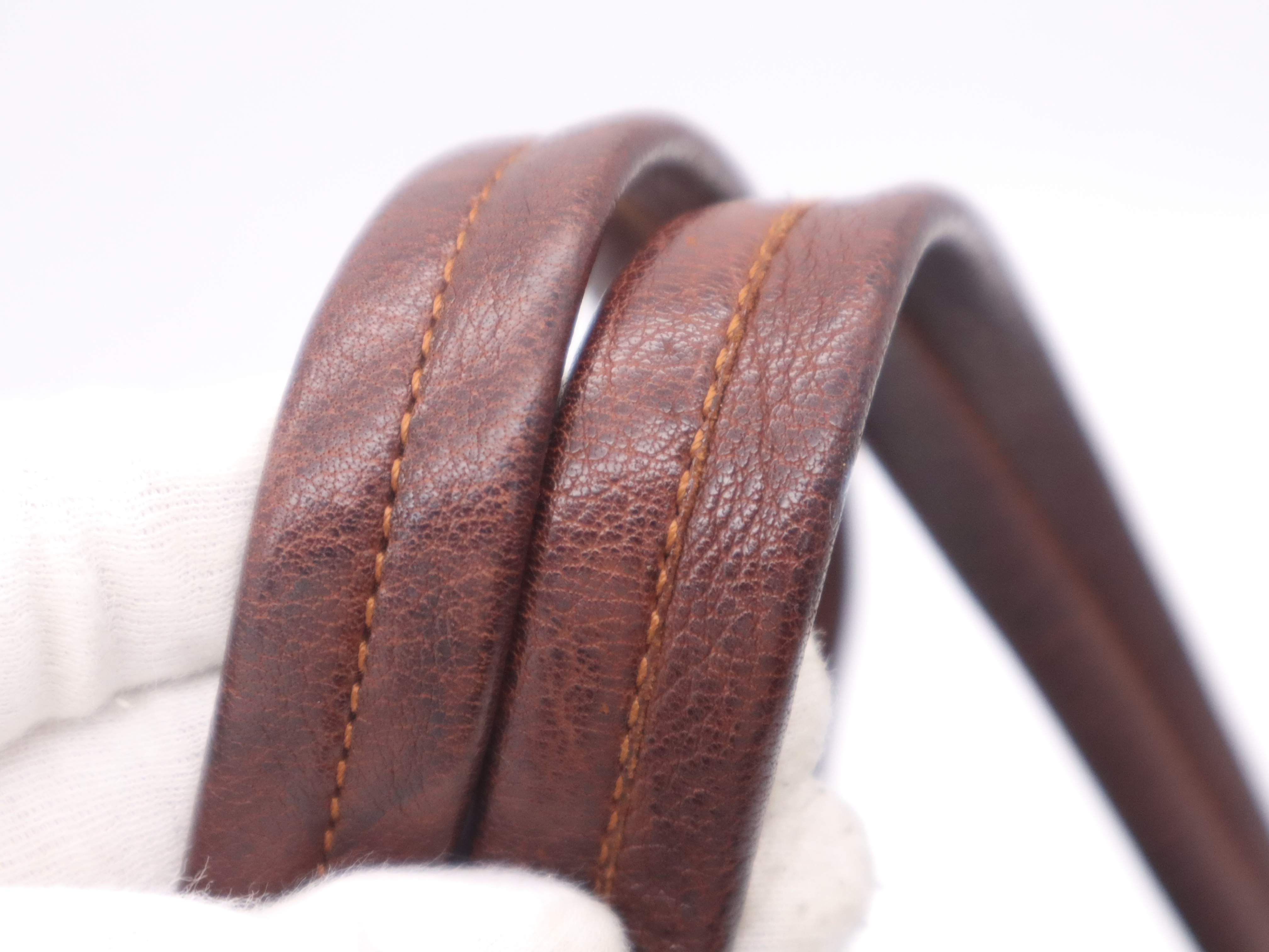 Leather Handbag, Brown, Silver Hardware — view 9