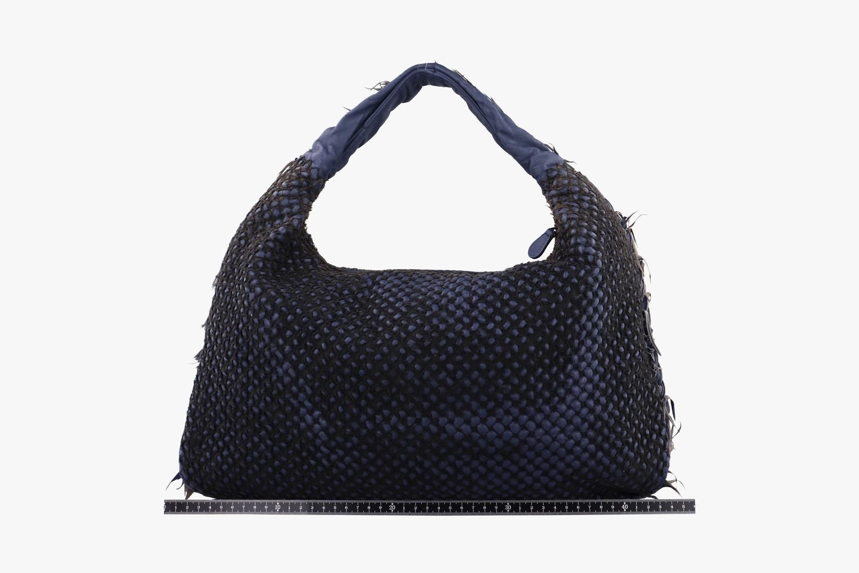 Intrecciato lambskin, navy — view 2