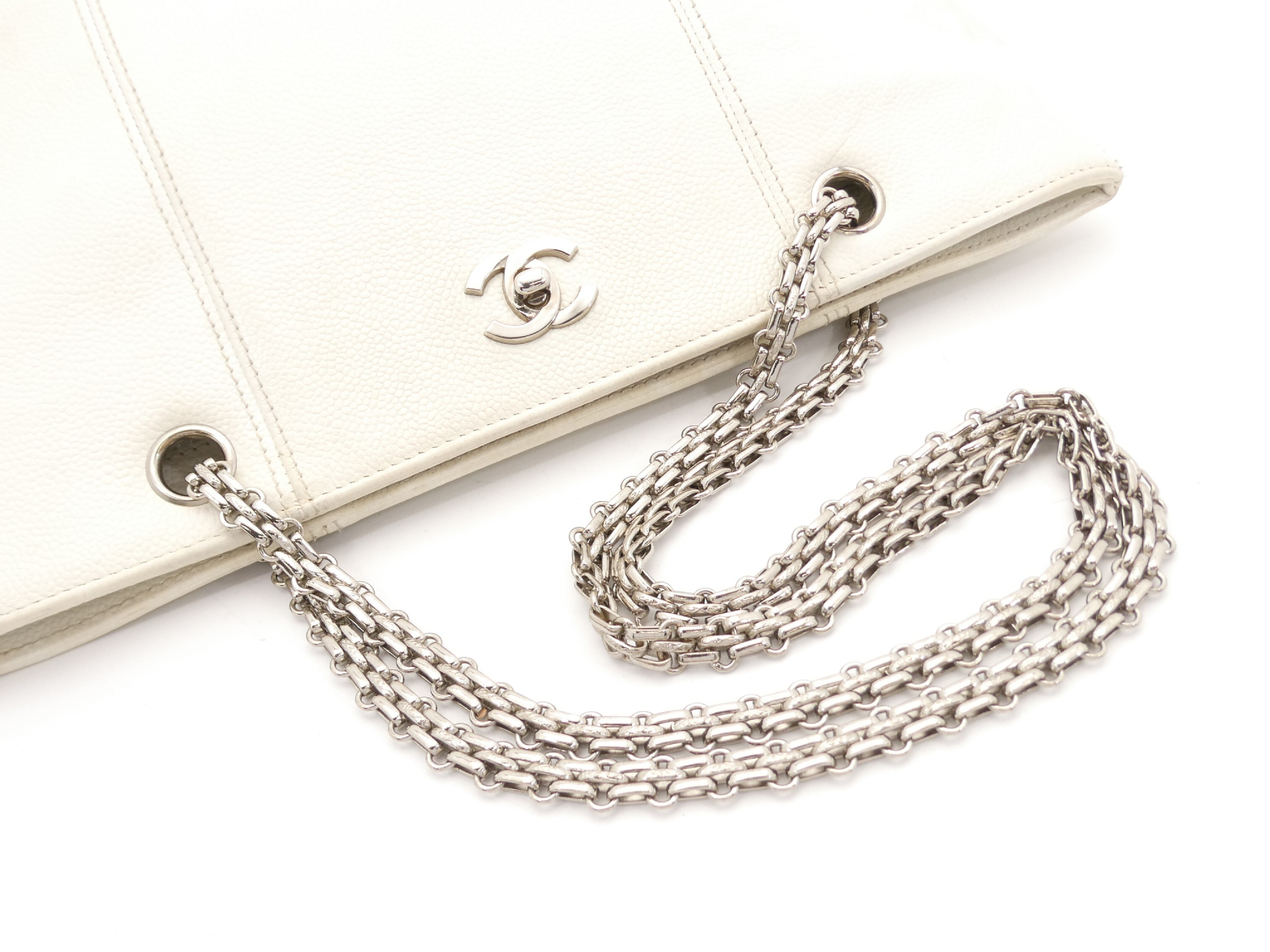 Coco Mark Caviar Skin Chain Tote Bag — view 6