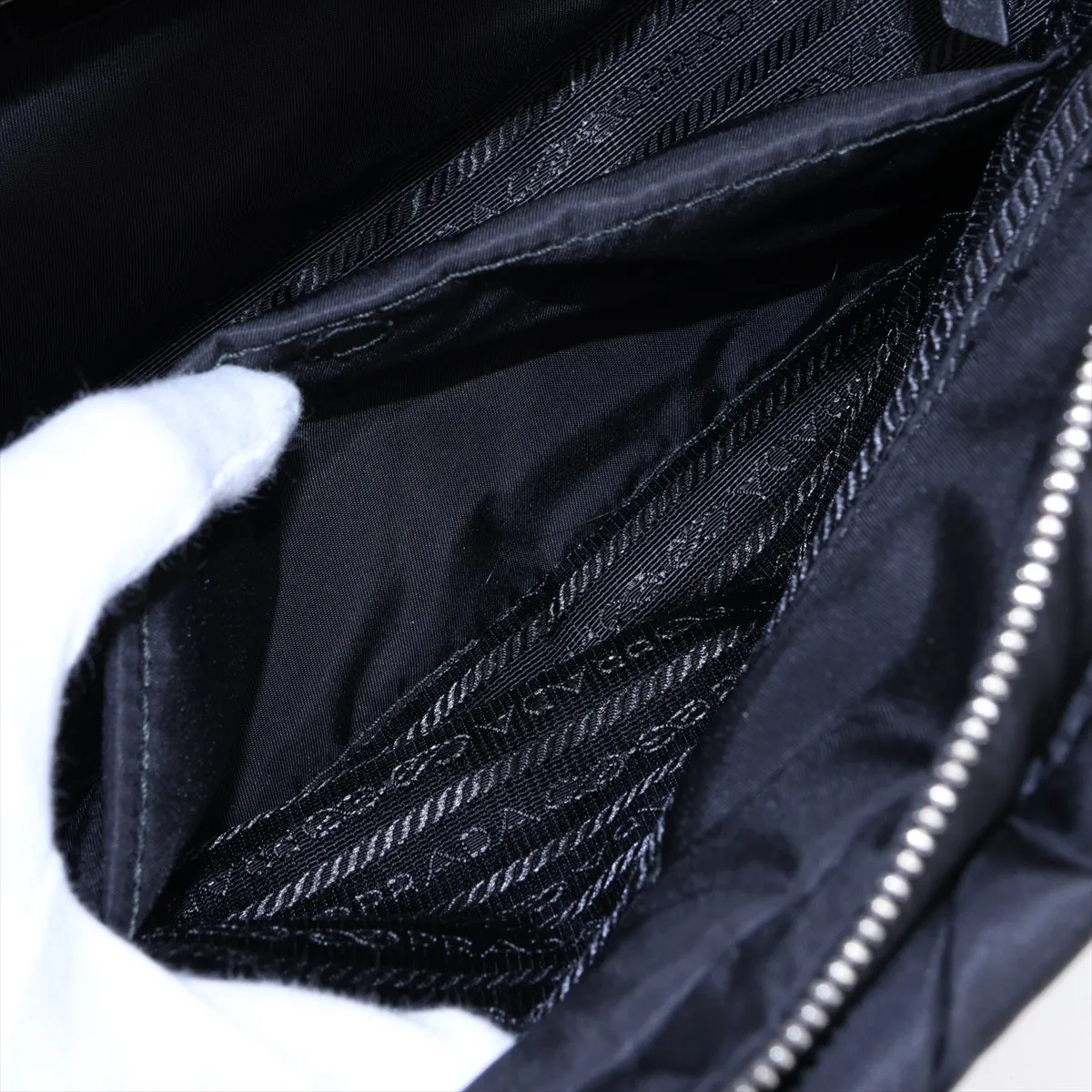 Tessuto Quilted Nylon x Leather 2-Way Tote Bag, Black 1BG435 — view 11