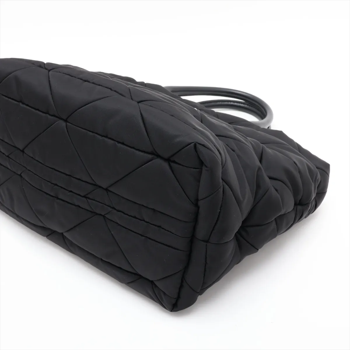 Tessuto Quilted Nylon x Leather 2-Way Tote Bag, Black 1BG435 — view 3