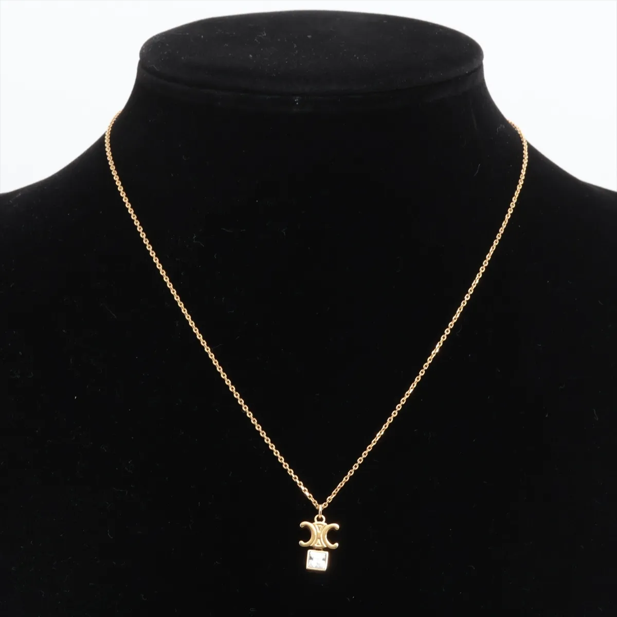 Triomphe WCA2255 Necklace, GP x Rhinestone, Gold. Shows — view 5