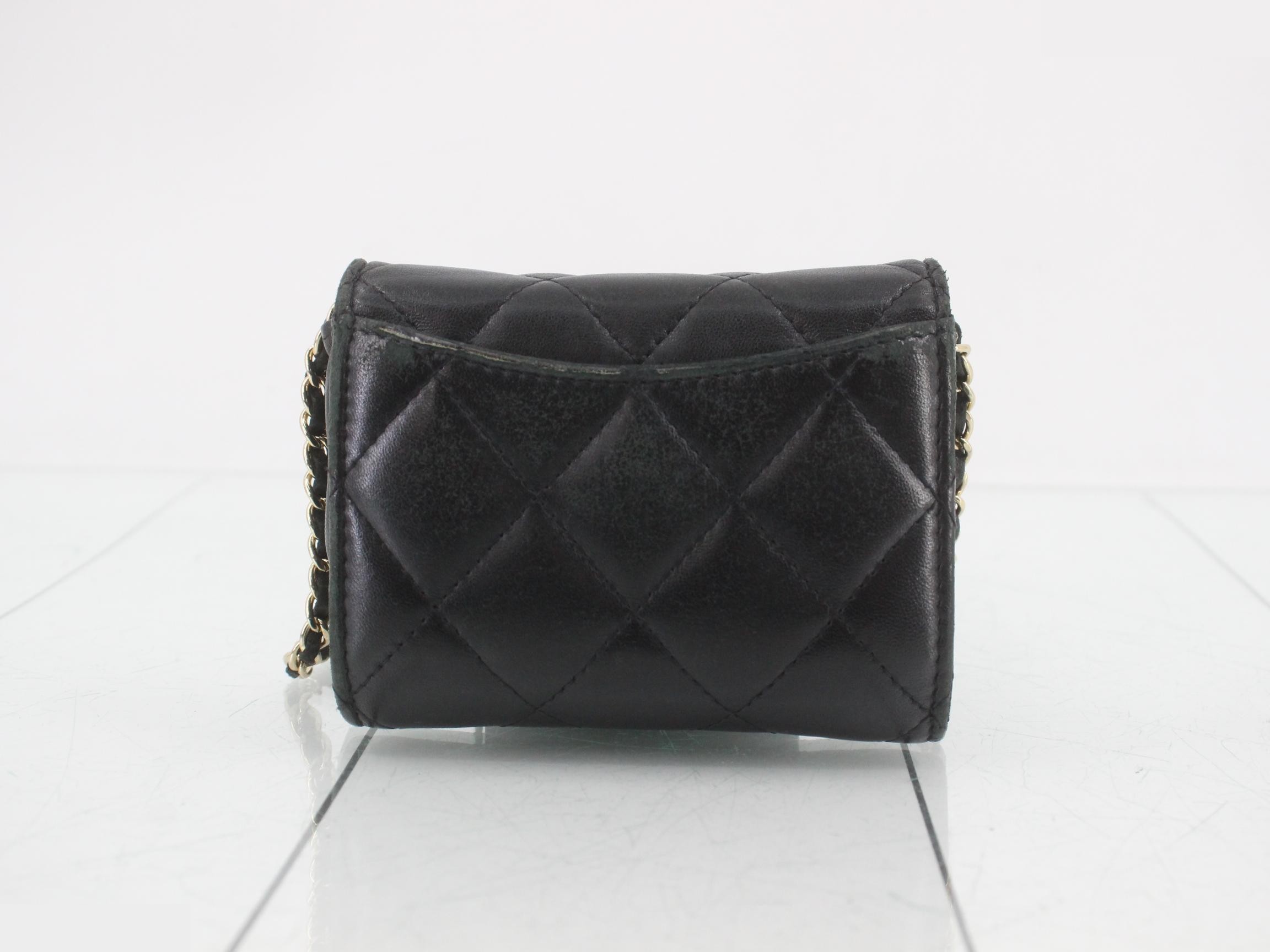 Matelassé Chain Wallet, Black, 30568179 — view 2