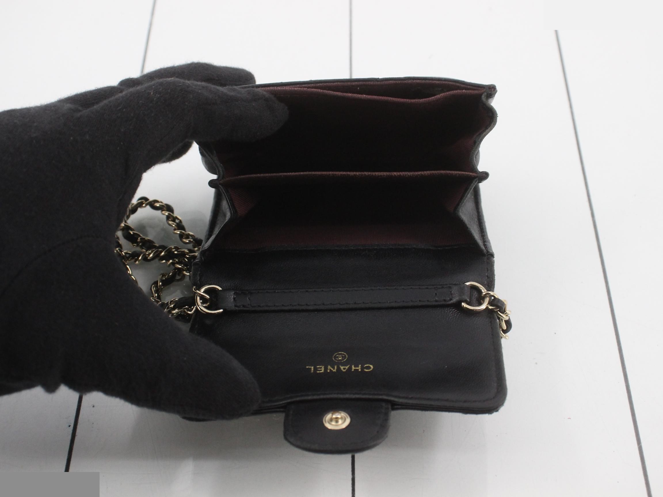 Matelassé Chain Wallet, Black, 30568179 — view 4