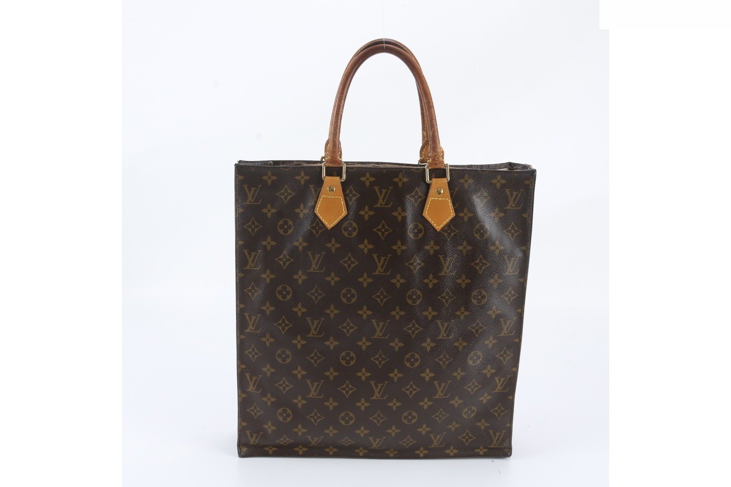 Monogram Sac Plat M51140 Leather Tote Bag — view 3