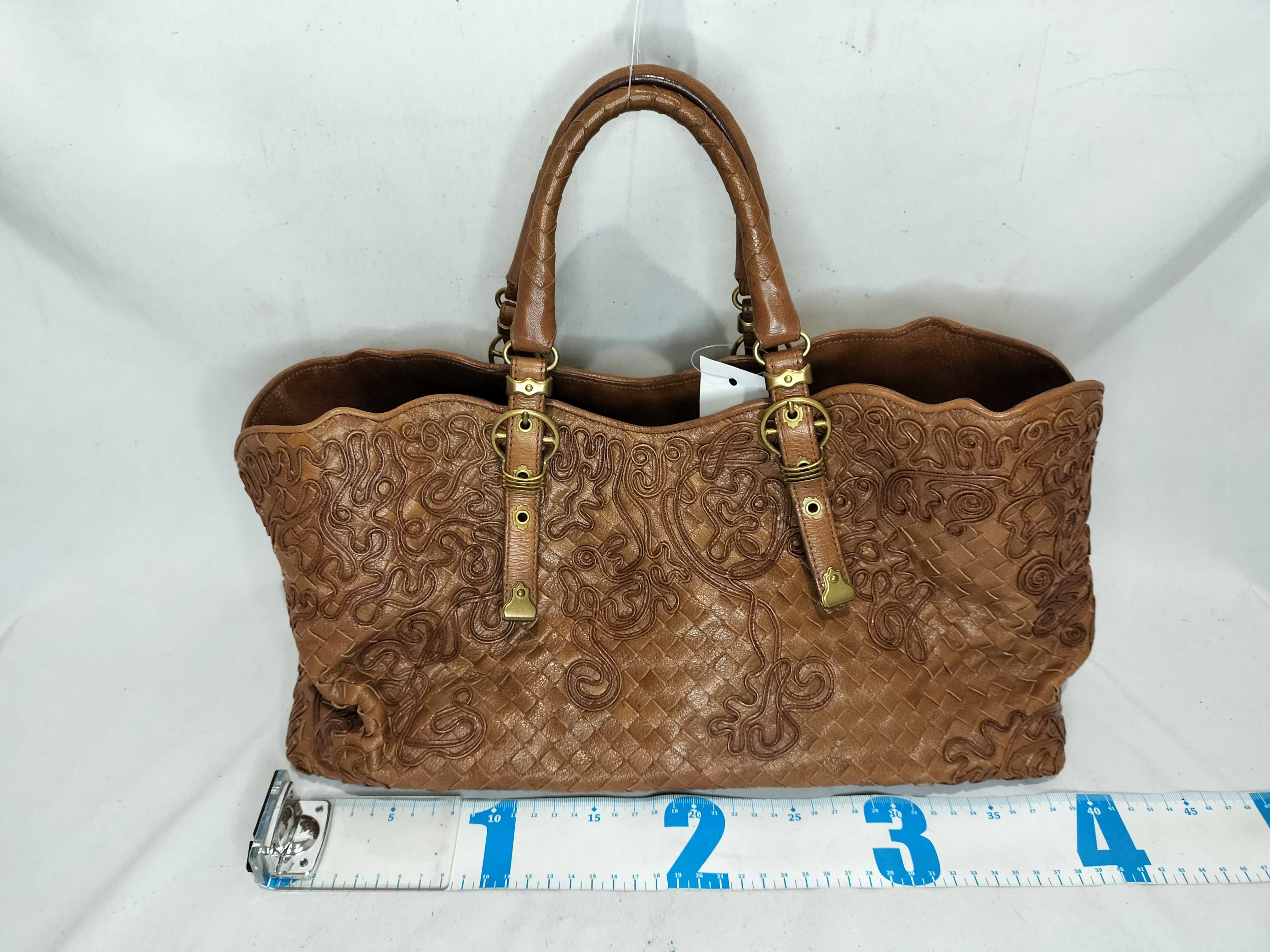 Intrecciato Leather Handbag 162511 Brown — view 2