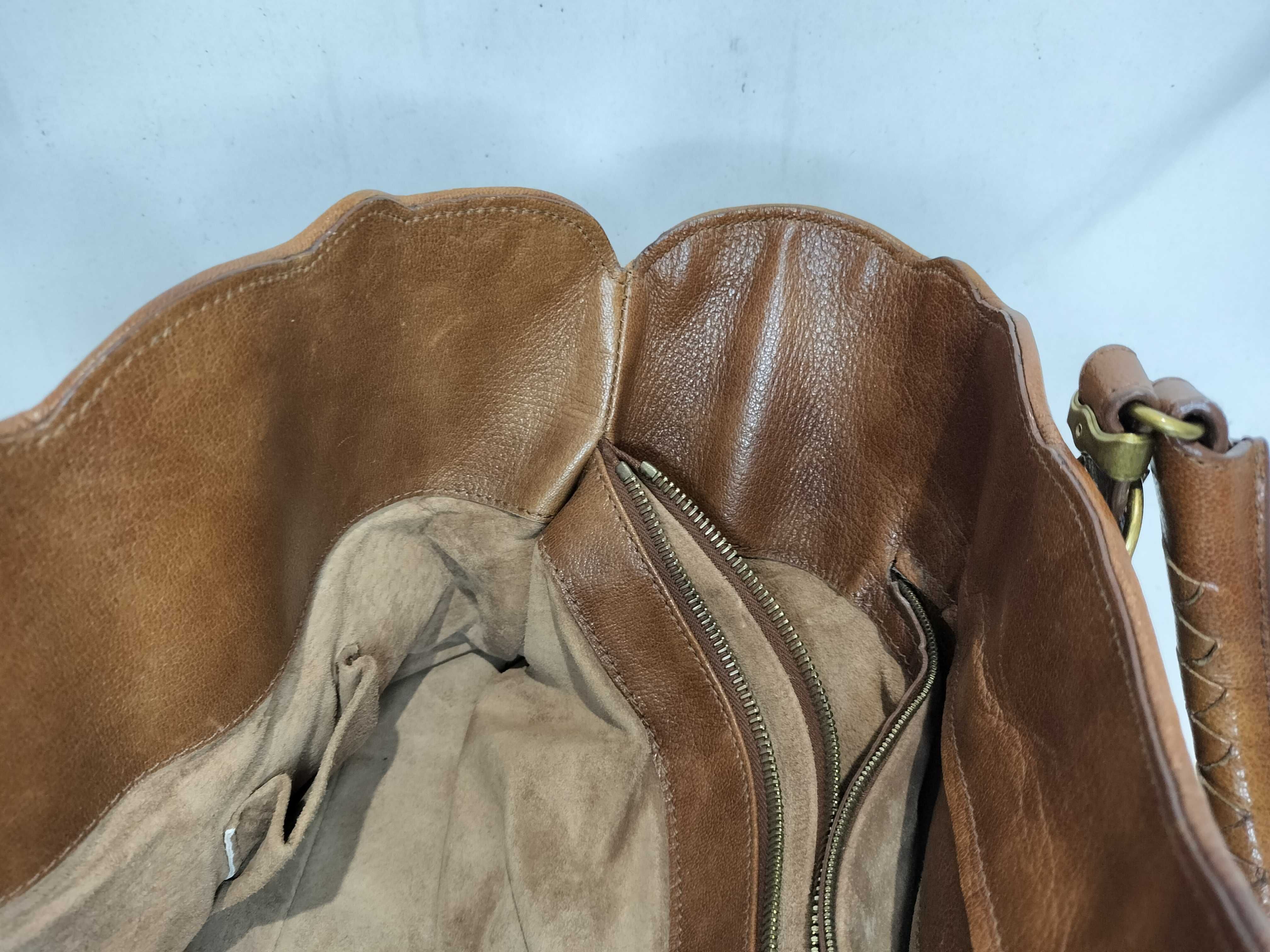 Intrecciato Leather Handbag 162511 Brown — view 11