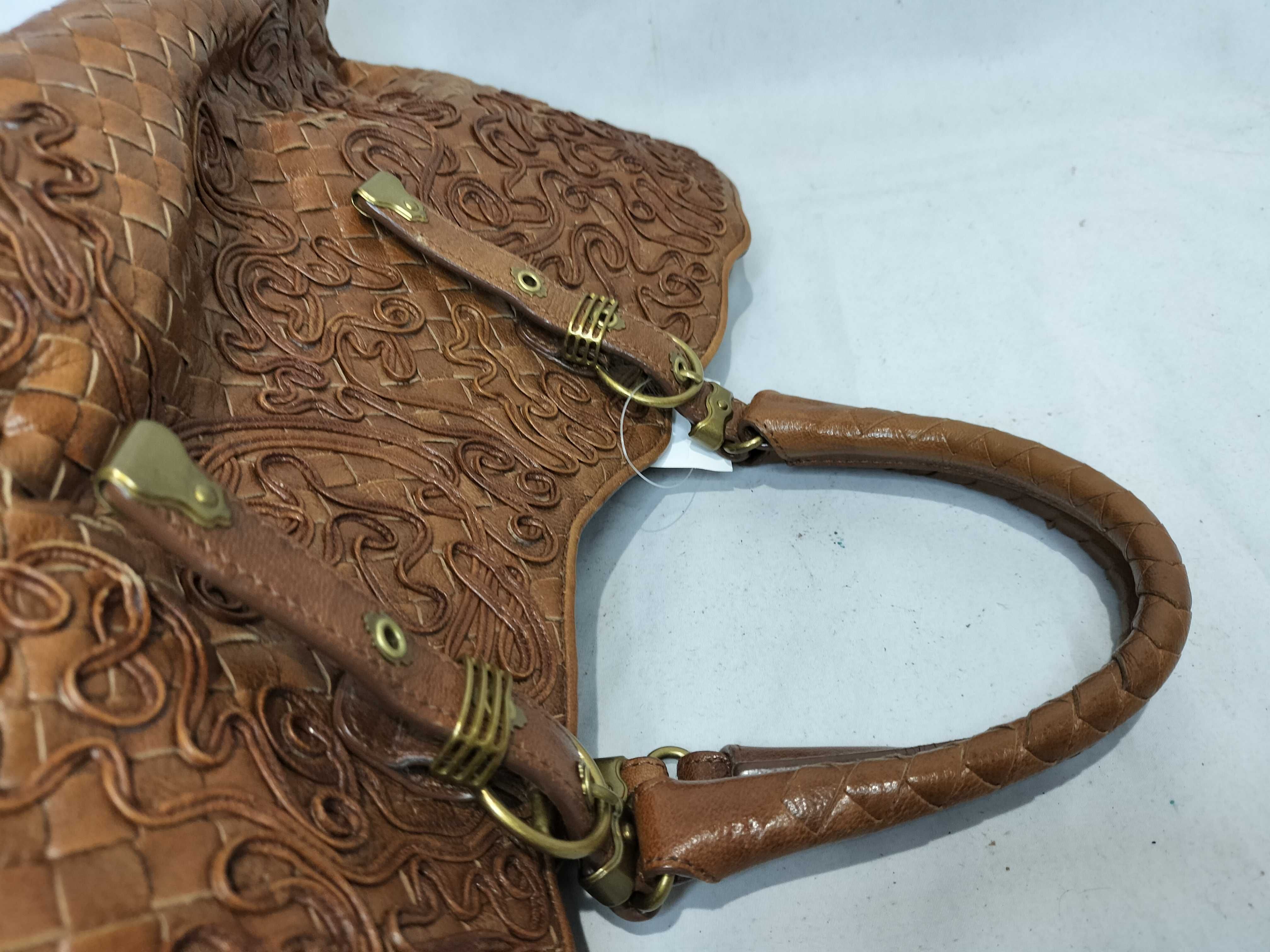 Intrecciato Leather Handbag 162511 Brown — view 3