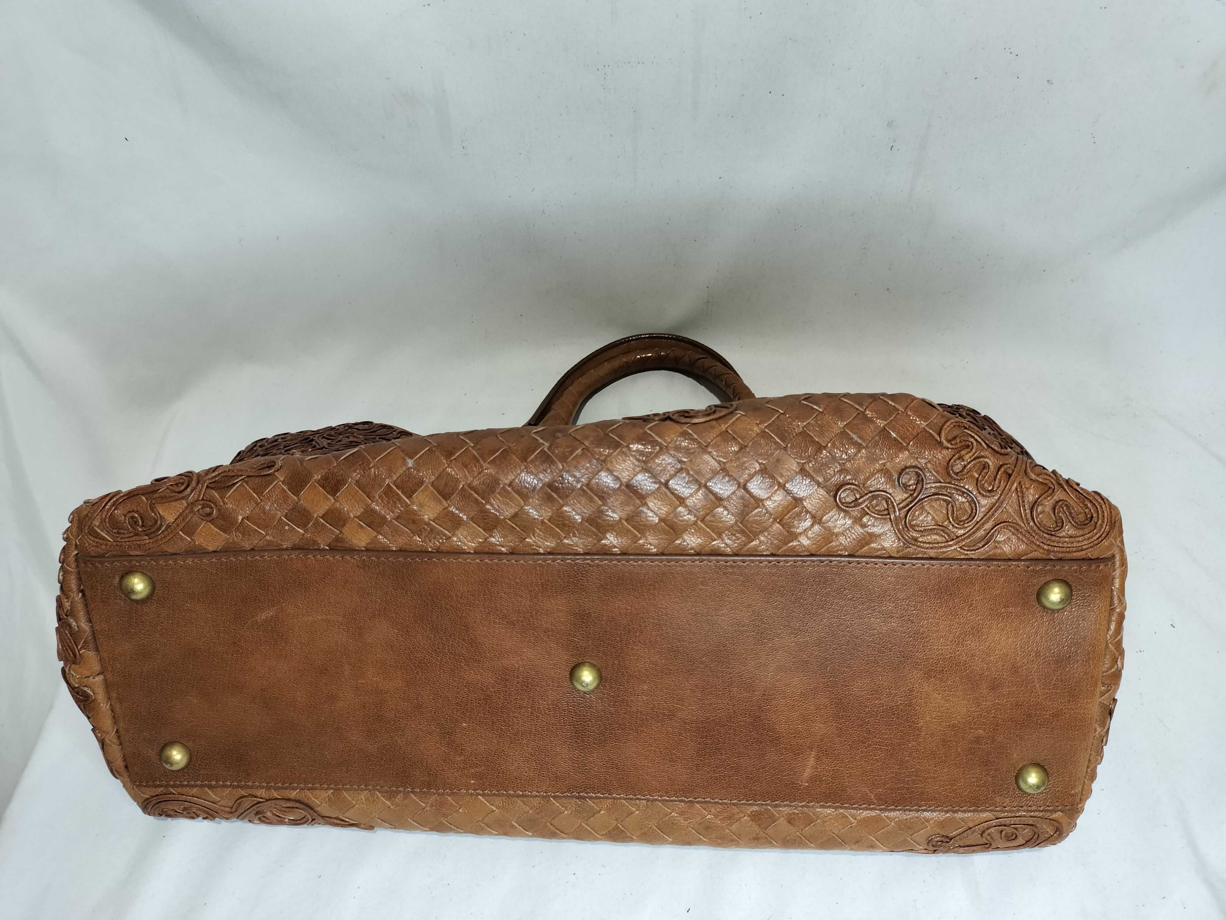Intrecciato Leather Handbag 162511 Brown — view 7
