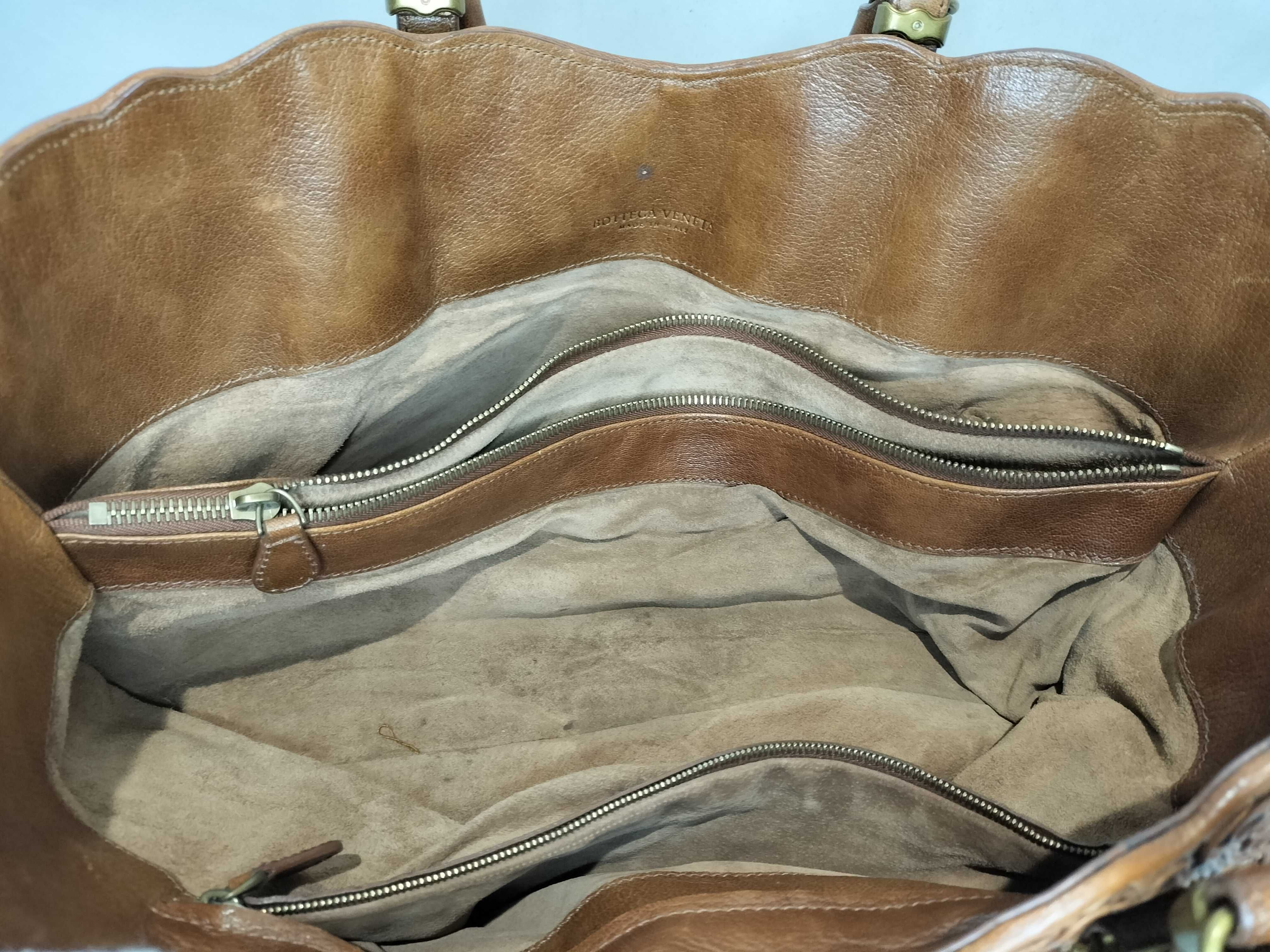 Intrecciato Leather Handbag 162511 Brown — view 8