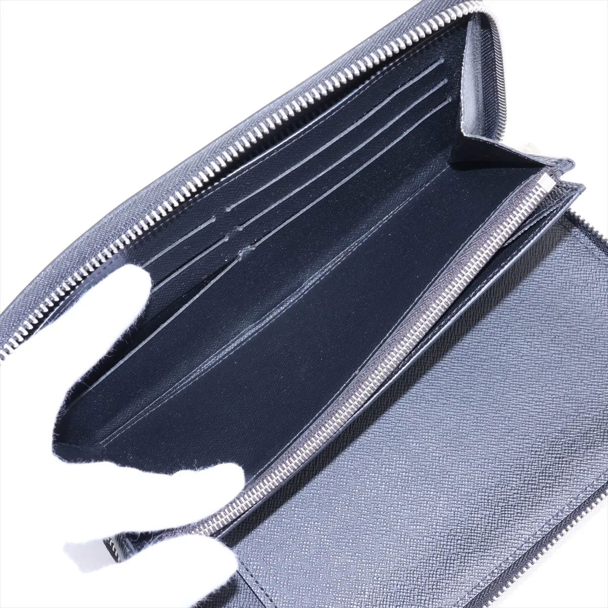 x Supreme Epi Zippy Organizer M67723 Leather Round Zip Wallet Black CA2107 — view 5