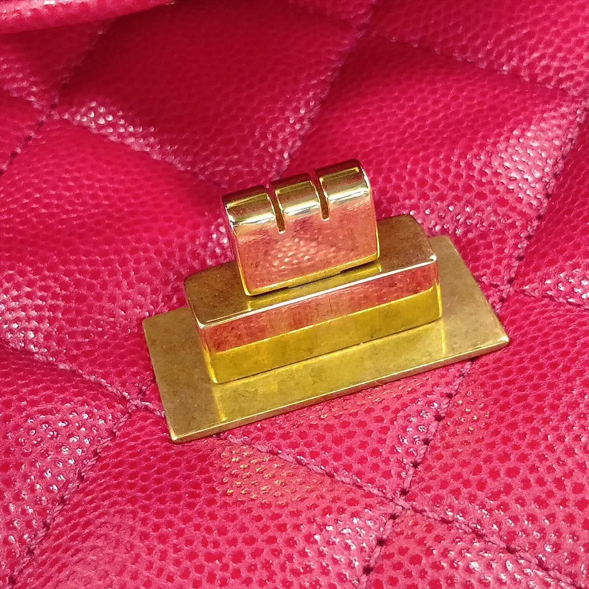 2.55 Caviar Skin Double Flap Double Chain Bag, Pink with Gold Hardware, 23528398, serial number in the 23 range. — view 13