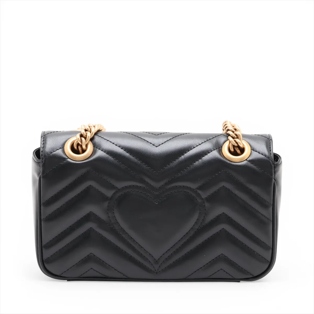 GG Marmont Leather Chain Shoulder Bag, Black, 446744 — view 2