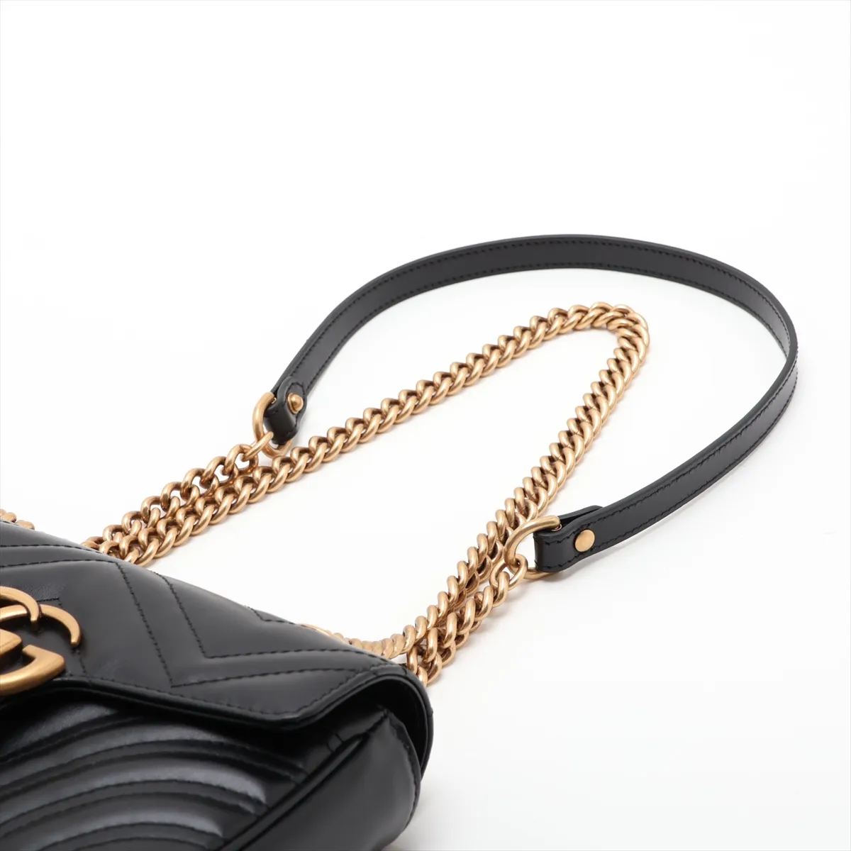 GG Marmont Leather Chain Shoulder Bag, Black, 446744 — view 5