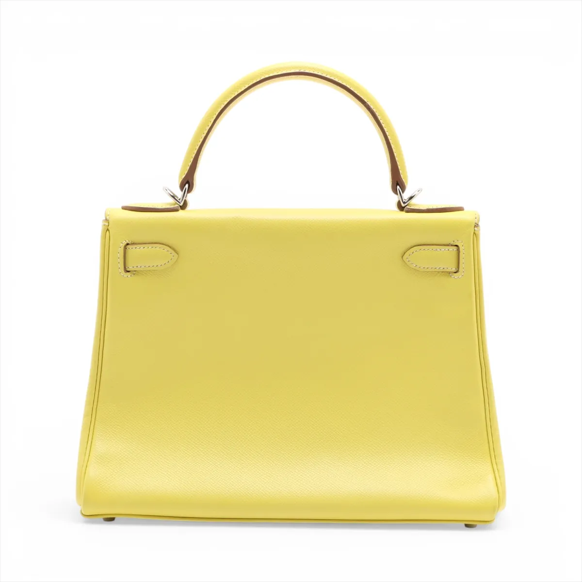 [Individually wrapped] Hermes Kelly 28 LeTourne Verso Vaux Epson Lime x Pearl Gray Silver hardware O:2011 — view 2