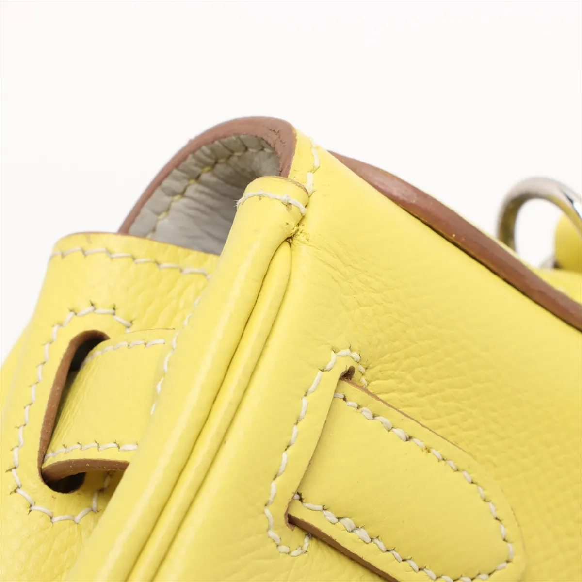 [Individually wrapped] Hermes Kelly 28 LeTourne Verso Vaux Epson Lime x Pearl Gray Silver hardware O:2011 — view 13