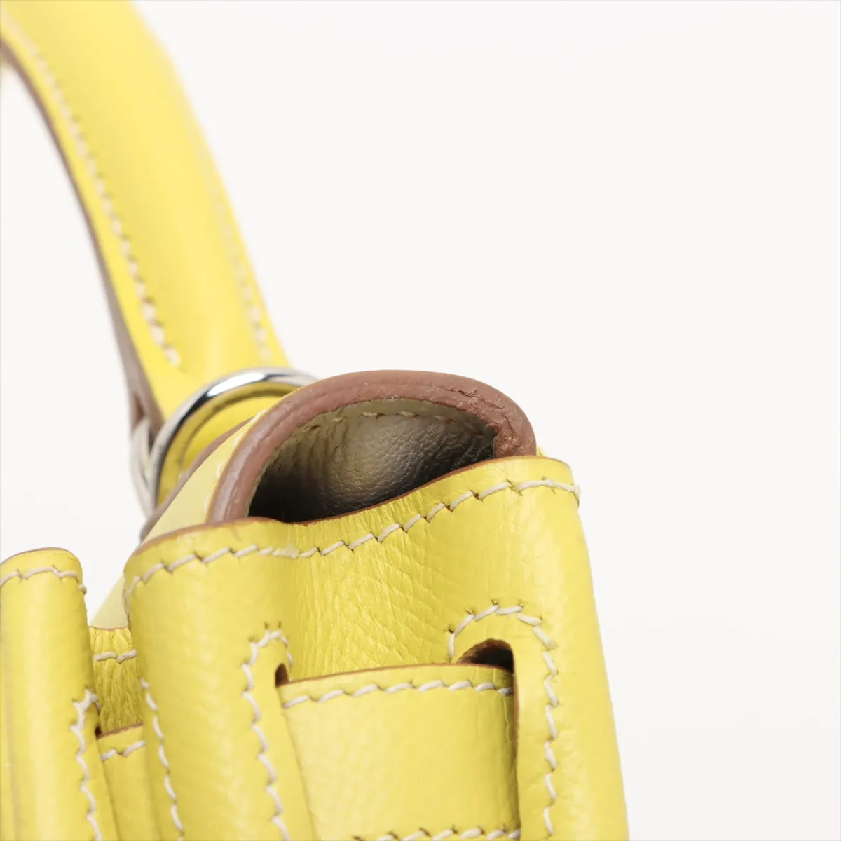 [Individually wrapped] Hermes Kelly 28 LeTourne Verso Vaux Epson Lime x Pearl Gray Silver hardware O:2011 — view 14