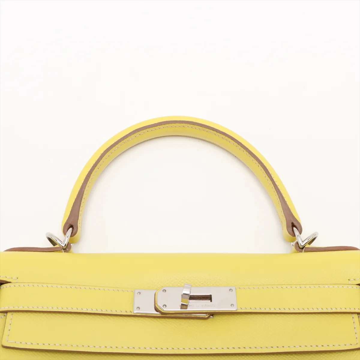 [Individually wrapped] Hermes Kelly 28 LeTourne Verso Vaux Epson Lime x Pearl Gray Silver hardware O:2011 — view 6