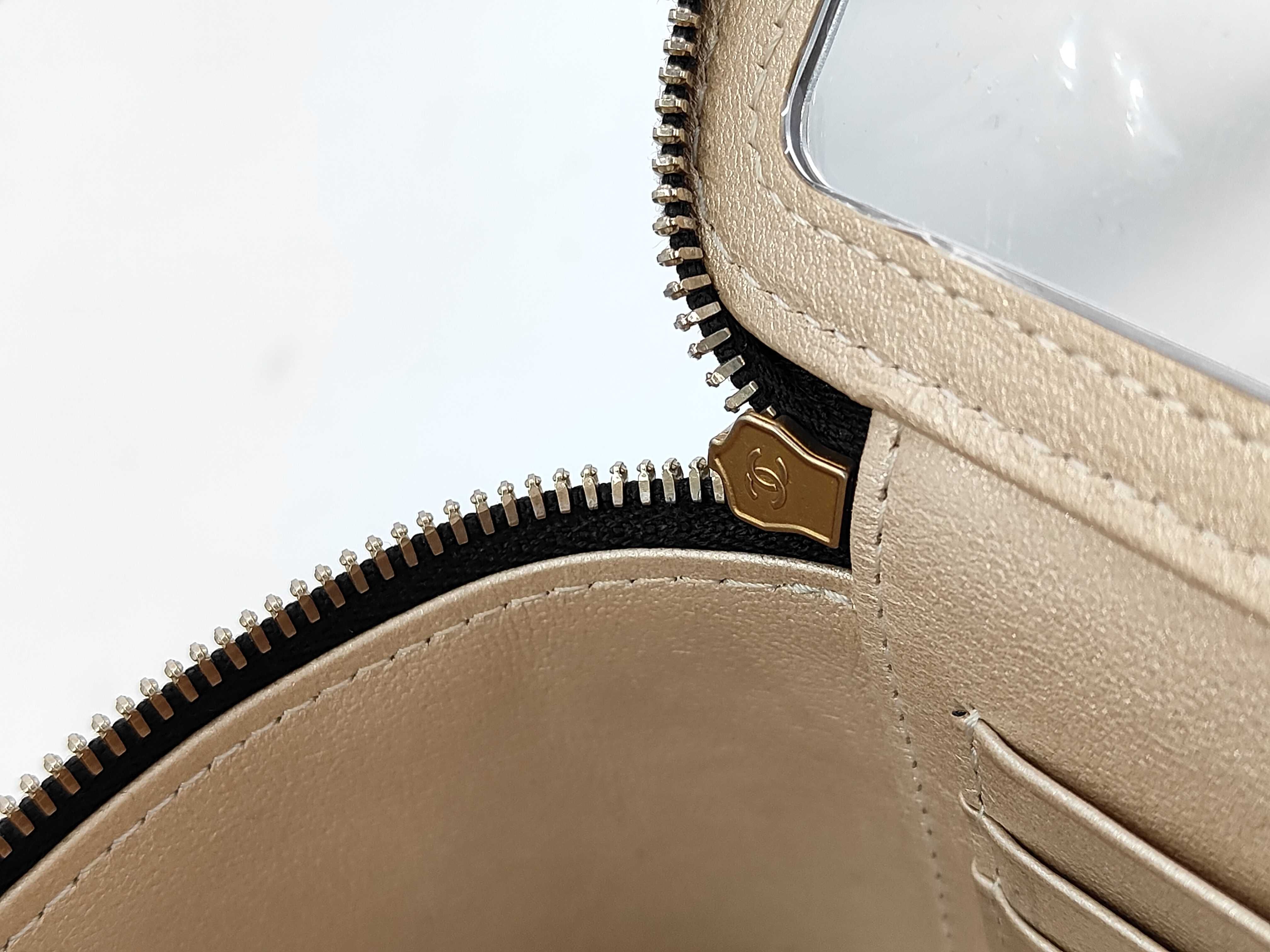 Matelassé Mini Vanity Bag with Mirror, Black Lambskin, Gold Hardware, Shoulder Bag — view 13