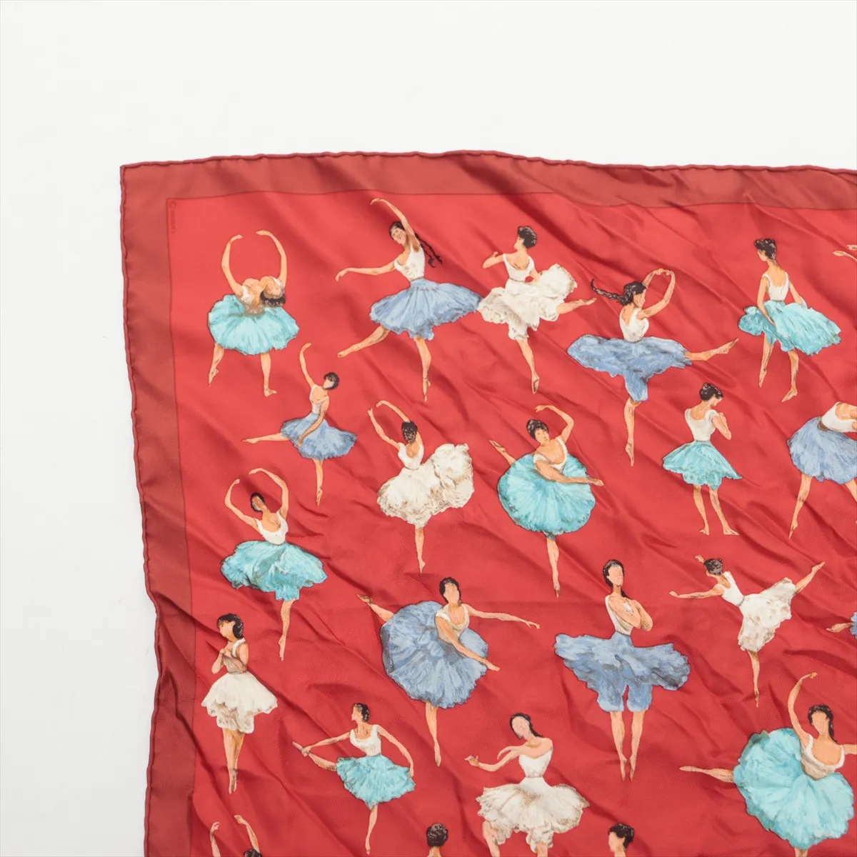 Carre 45 Scarf, Silk, Red. Shows signs of wear, — view 2
