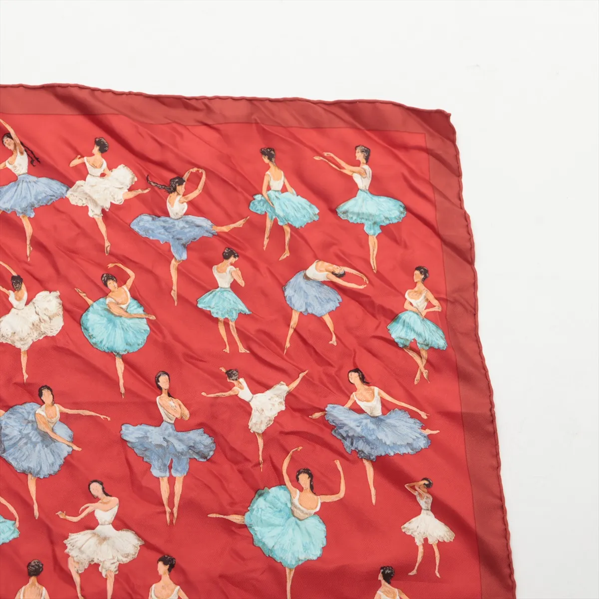 Carre 45 Scarf, Silk, Red. Shows signs of wear, — view 3