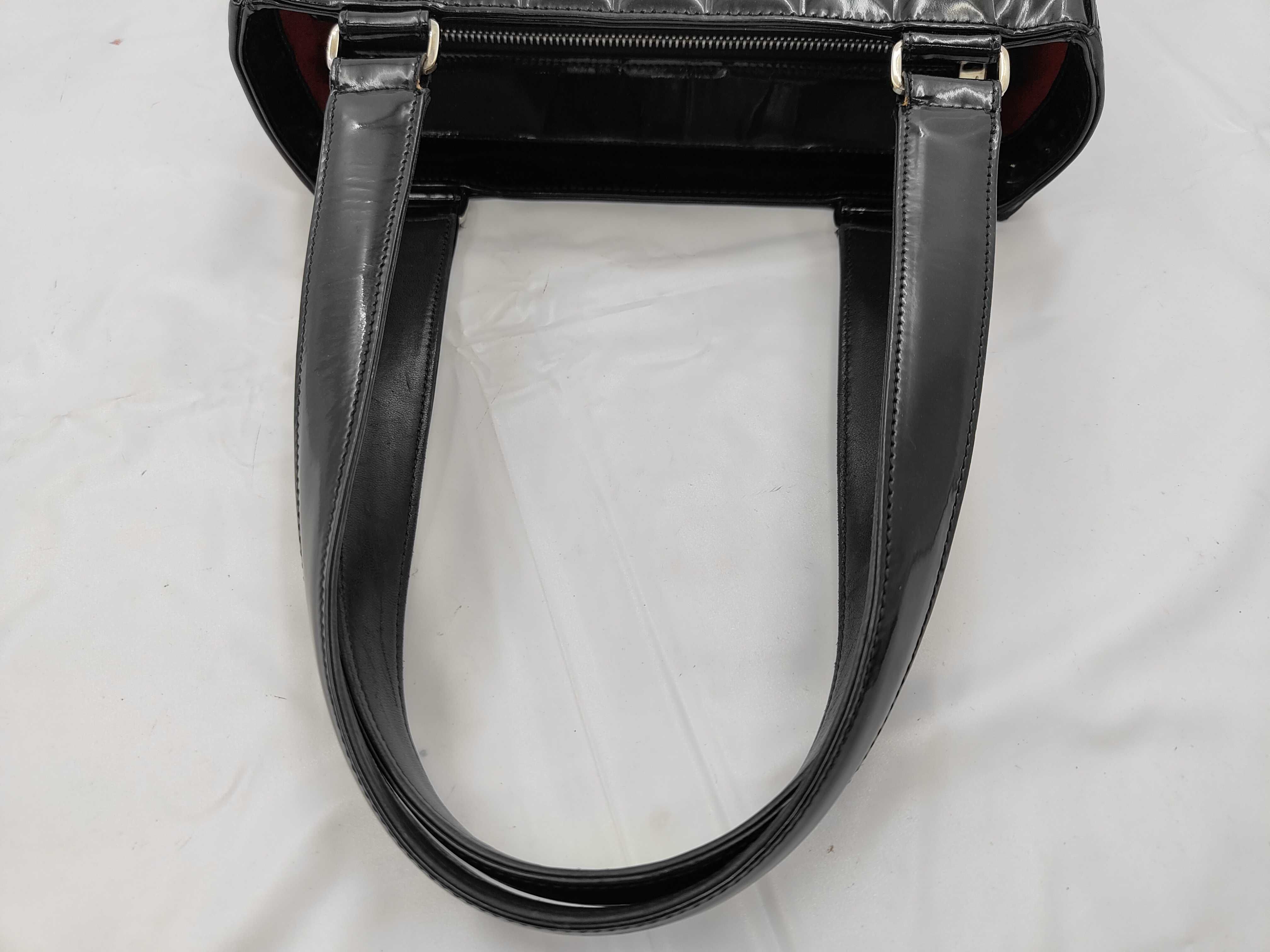 Chocolate Bar Patent Tote Bag, Black with Silver Hardware, with original seal, serial number 7 (handbag) — view 3