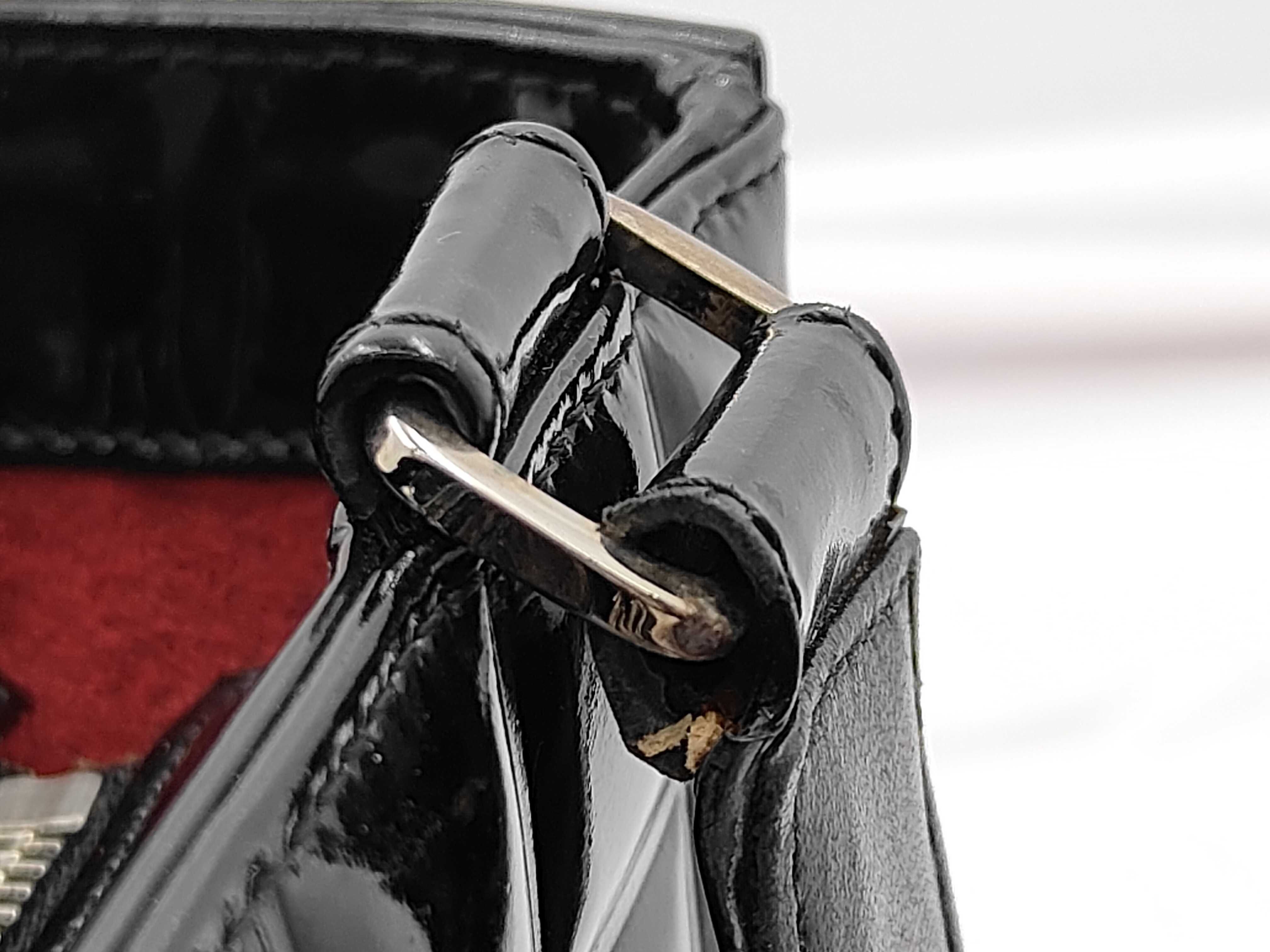 Chocolate Bar Patent Tote Bag, Black with Silver Hardware, with original seal, serial number 7 (handbag) — view 5