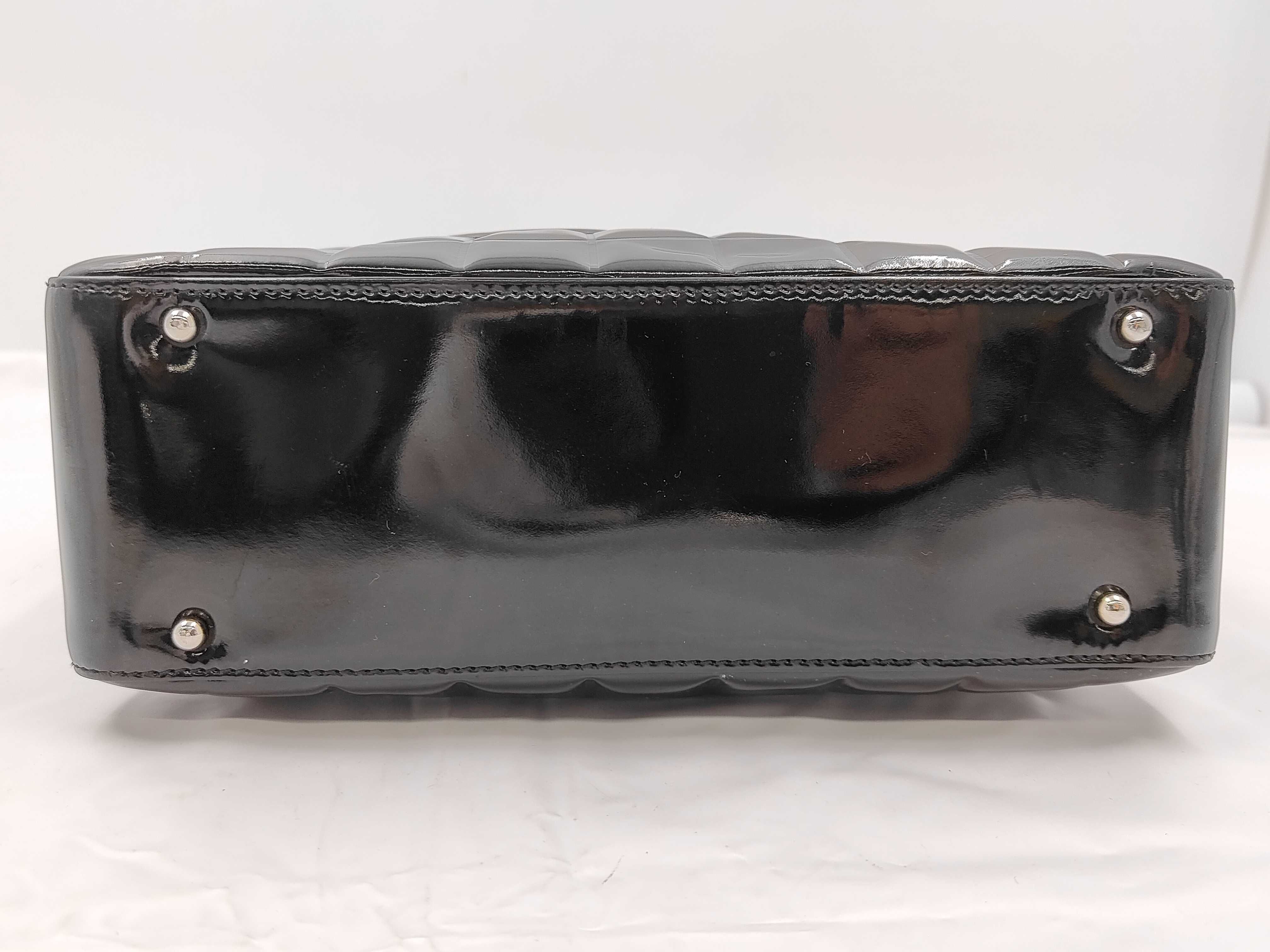 Chocolate Bar Patent Tote Bag, Black with Silver Hardware, with original seal, serial number 7 (handbag) — view 8