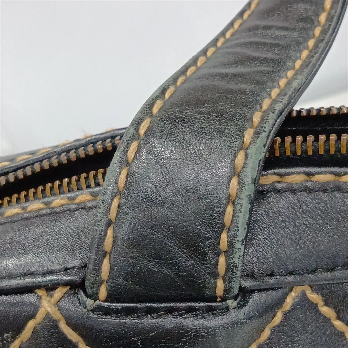 Wild Stitch Leather Handbag, Black with Gold Hardware, 6987472, Series 6 — view 14