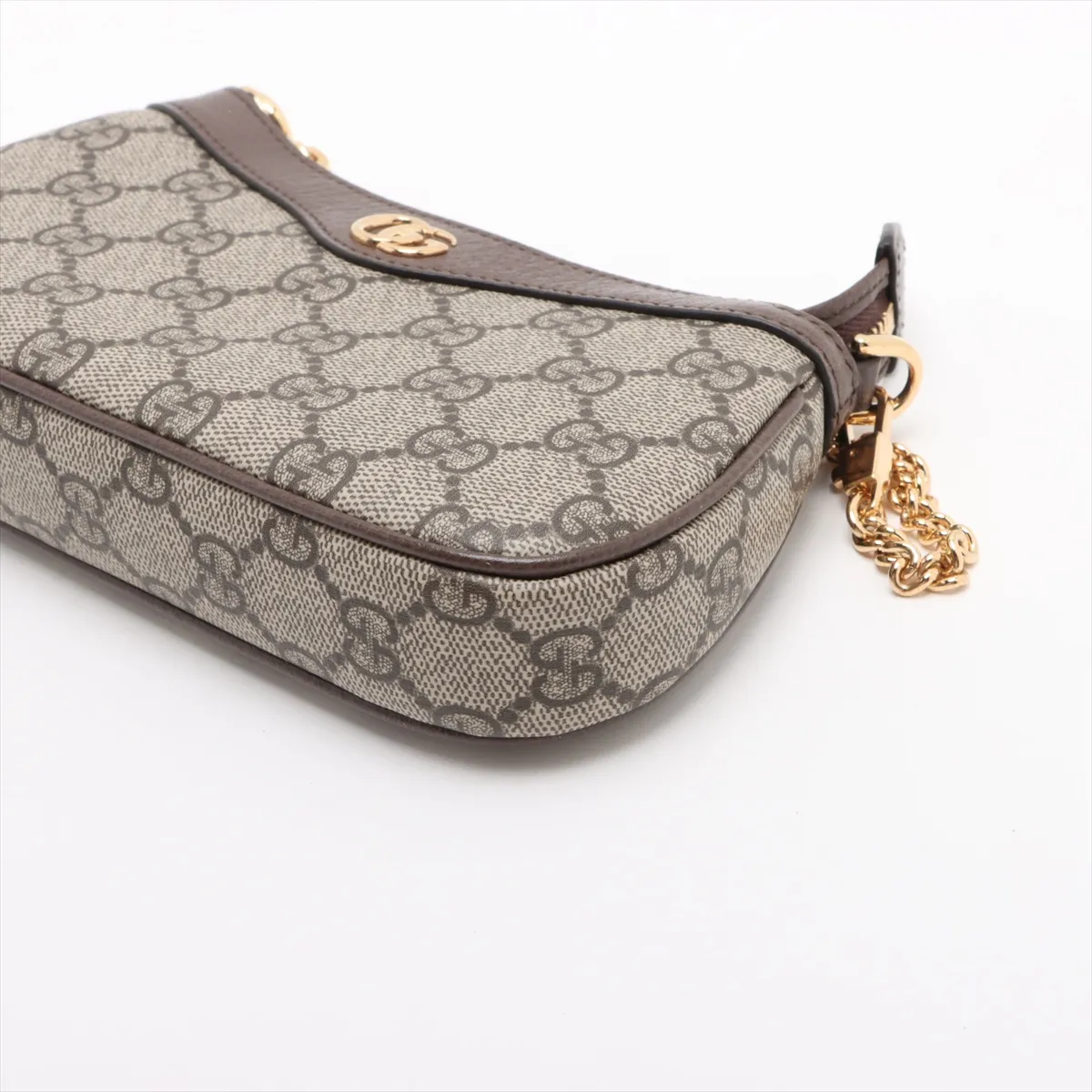 GG Supreme PVC x Leather Chain Shoulder Bag Brown 764960 — view 3