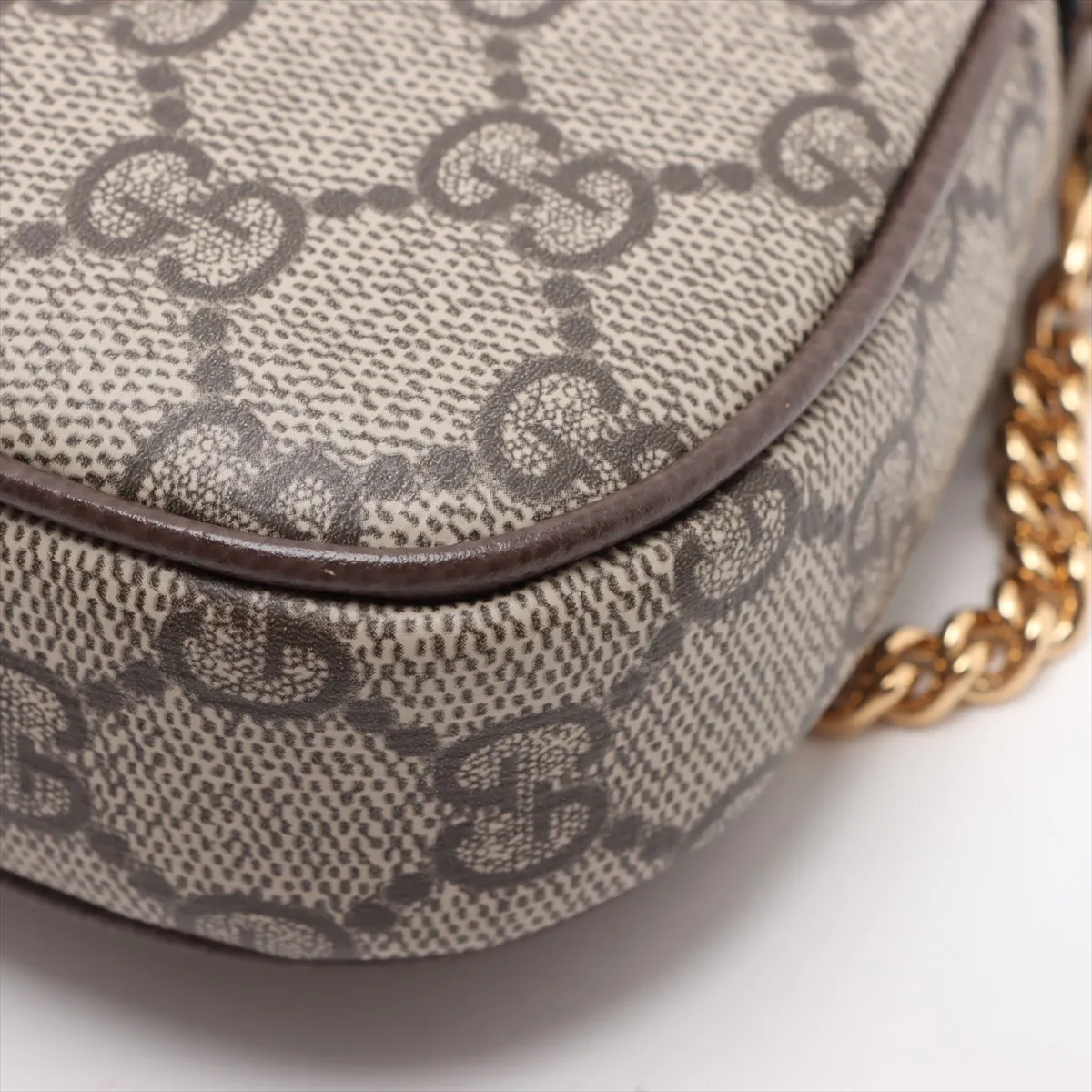 GG Supreme PVC x Leather Chain Shoulder Bag Brown 764960 — view 9