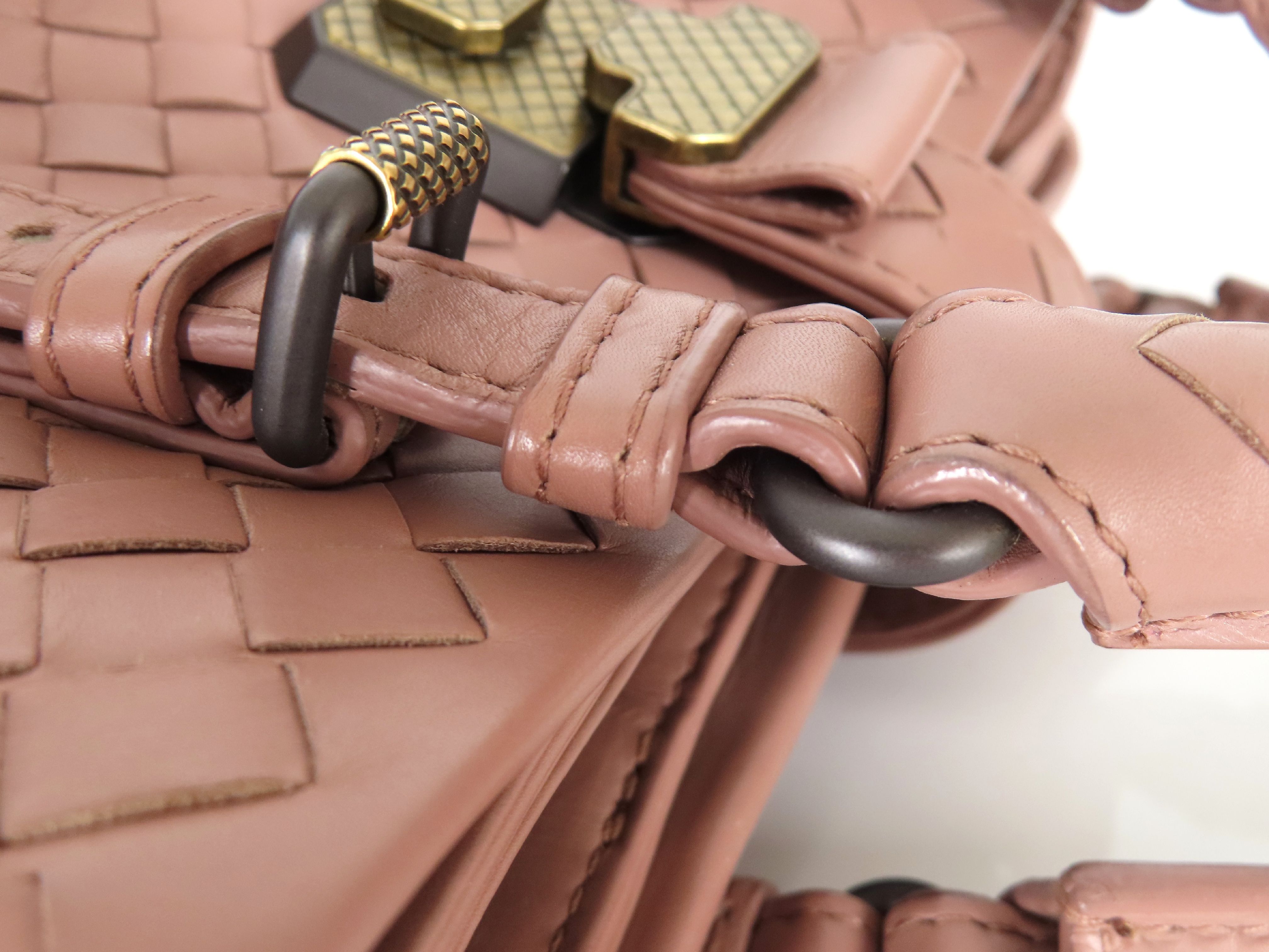 Intrecciato PH- Roma Hand Bag Pink Leather Handbag — view 5