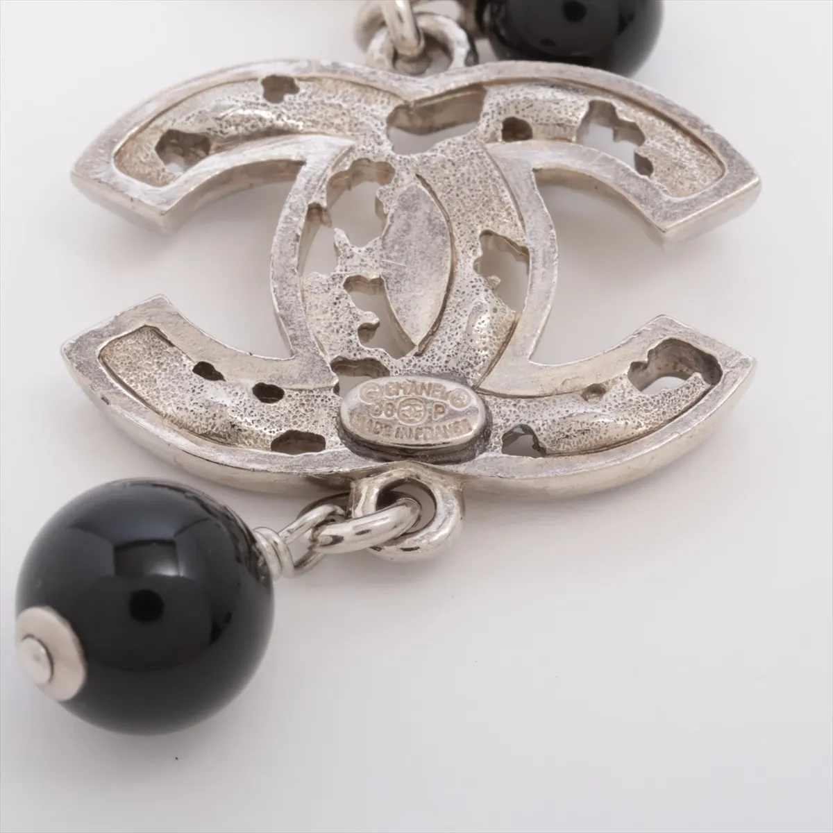 Coco Mark 08P Earrings (Pair) Metal Black x Silver — view 5