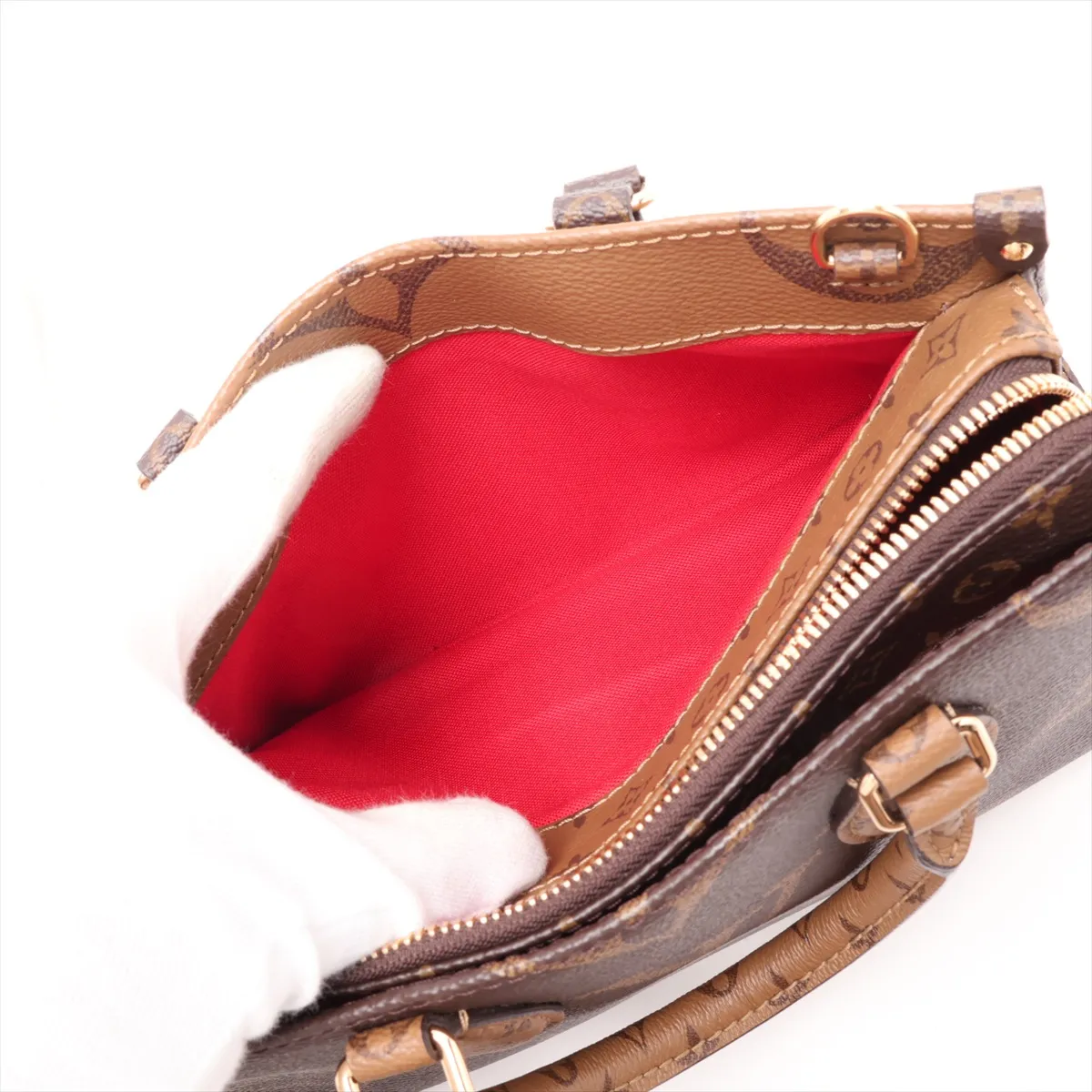 Giant Monogram Reverse OnTheGo EW M46653 Brown (RFID detected) — view 11