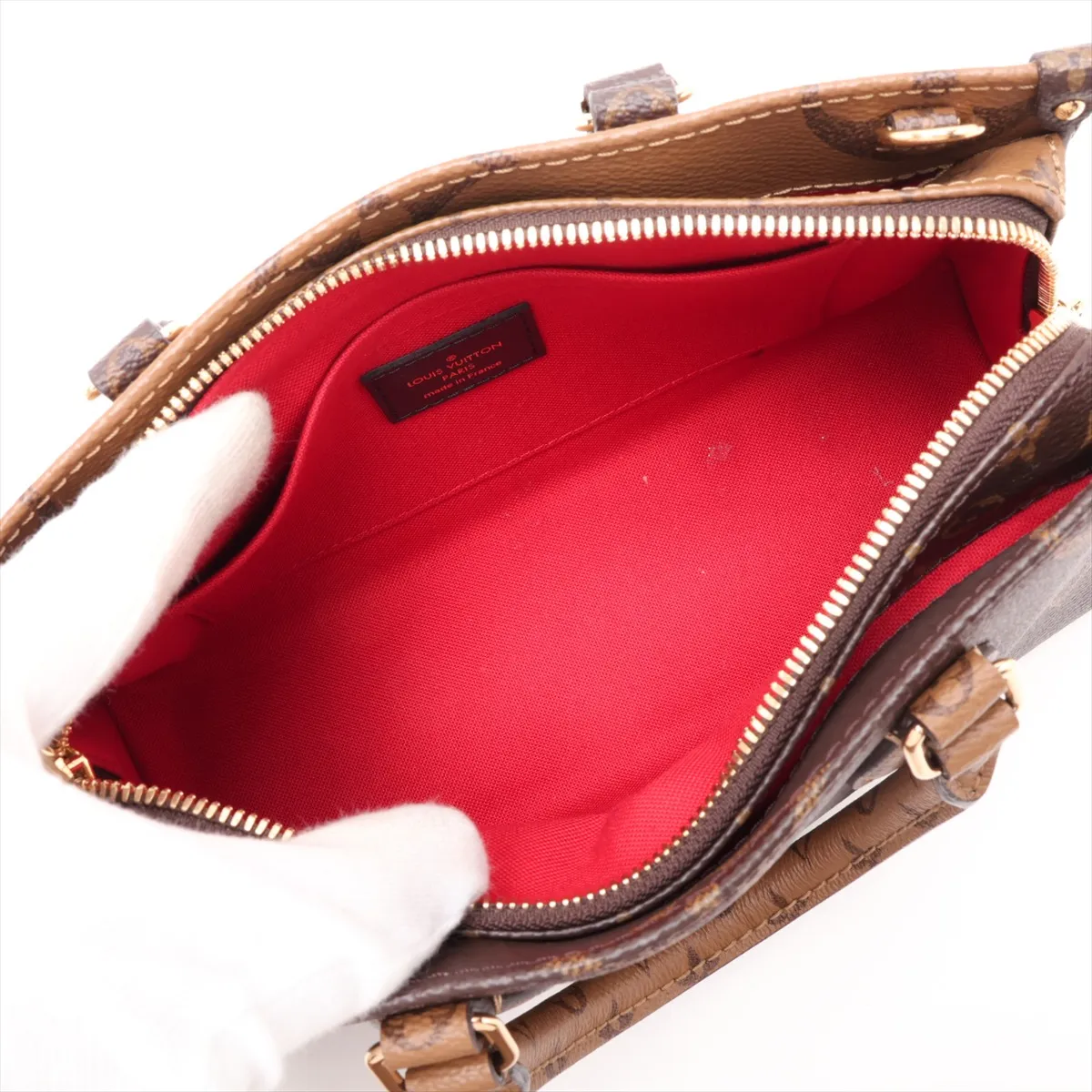 Giant Monogram Reverse OnTheGo EW M46653 Brown (RFID detected) — view 8