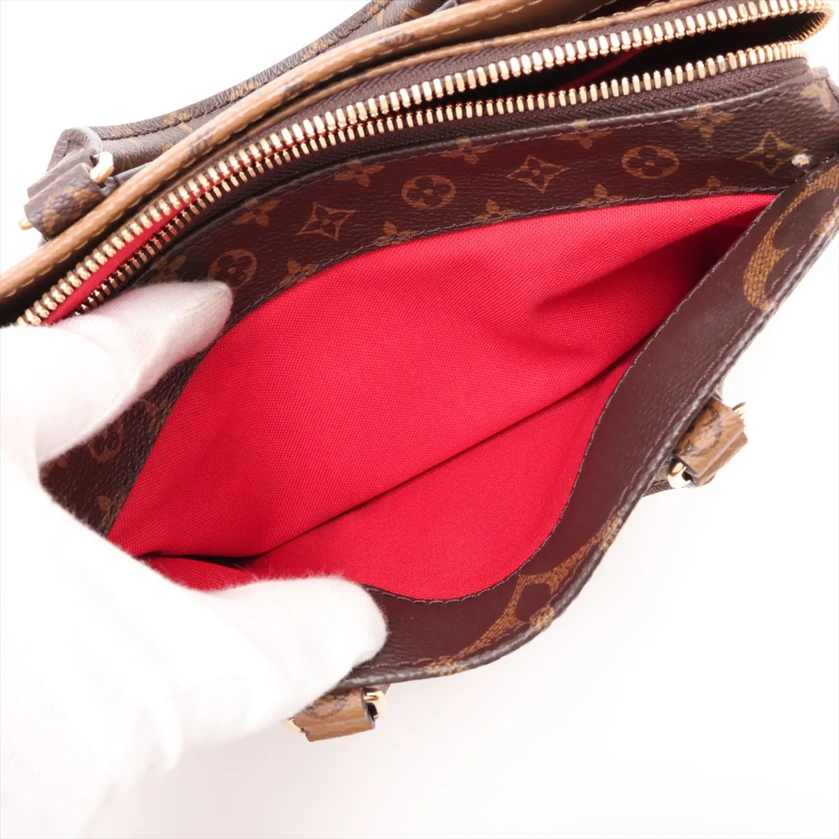 Giant Monogram Reverse OnTheGo EW M46653 Brown (RFID detected) — view 10