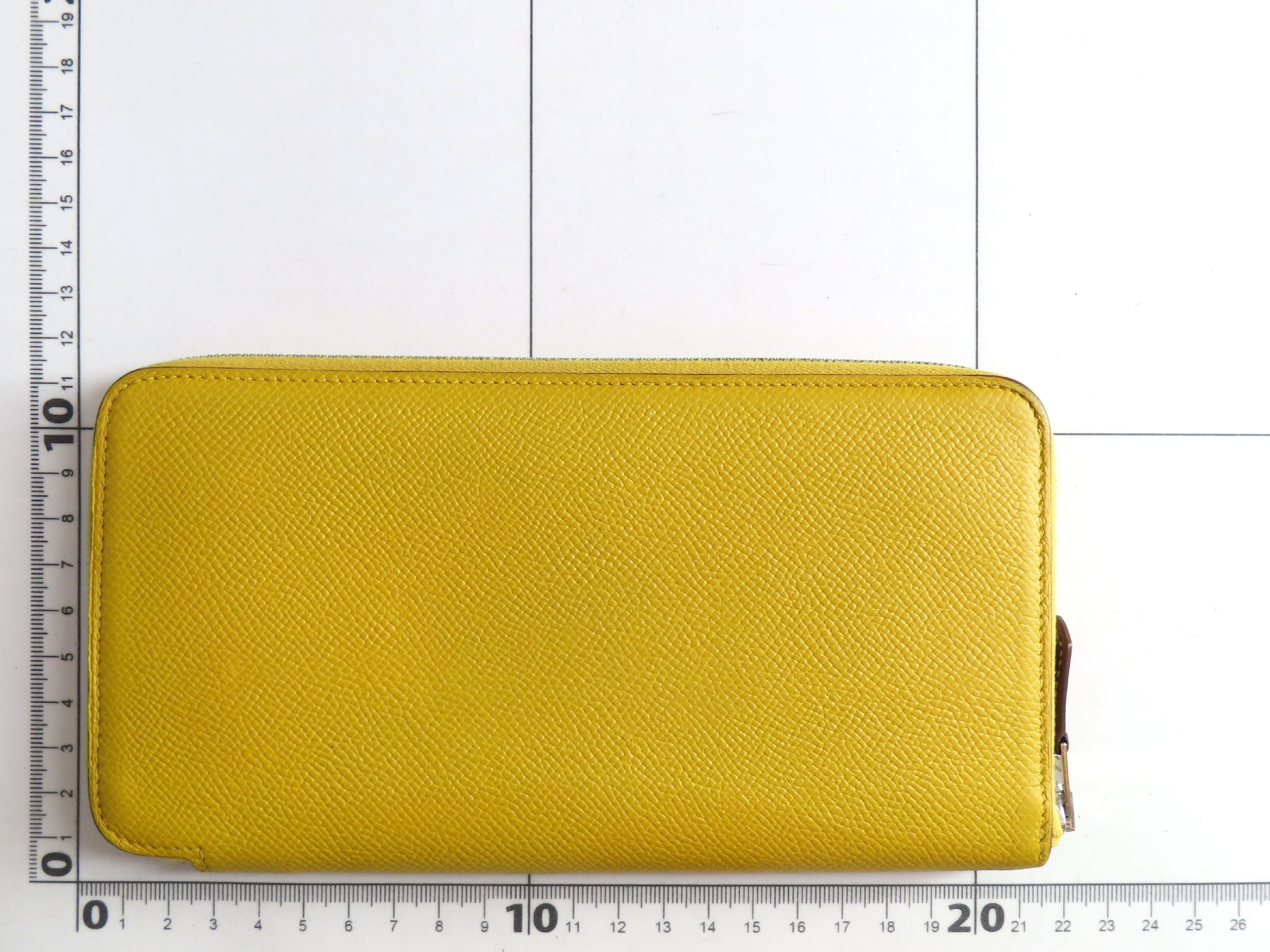Azap Long Silk In Epsom Leather Wallet, D Stamp, Yellow Leather, Silver Hardware — view 2