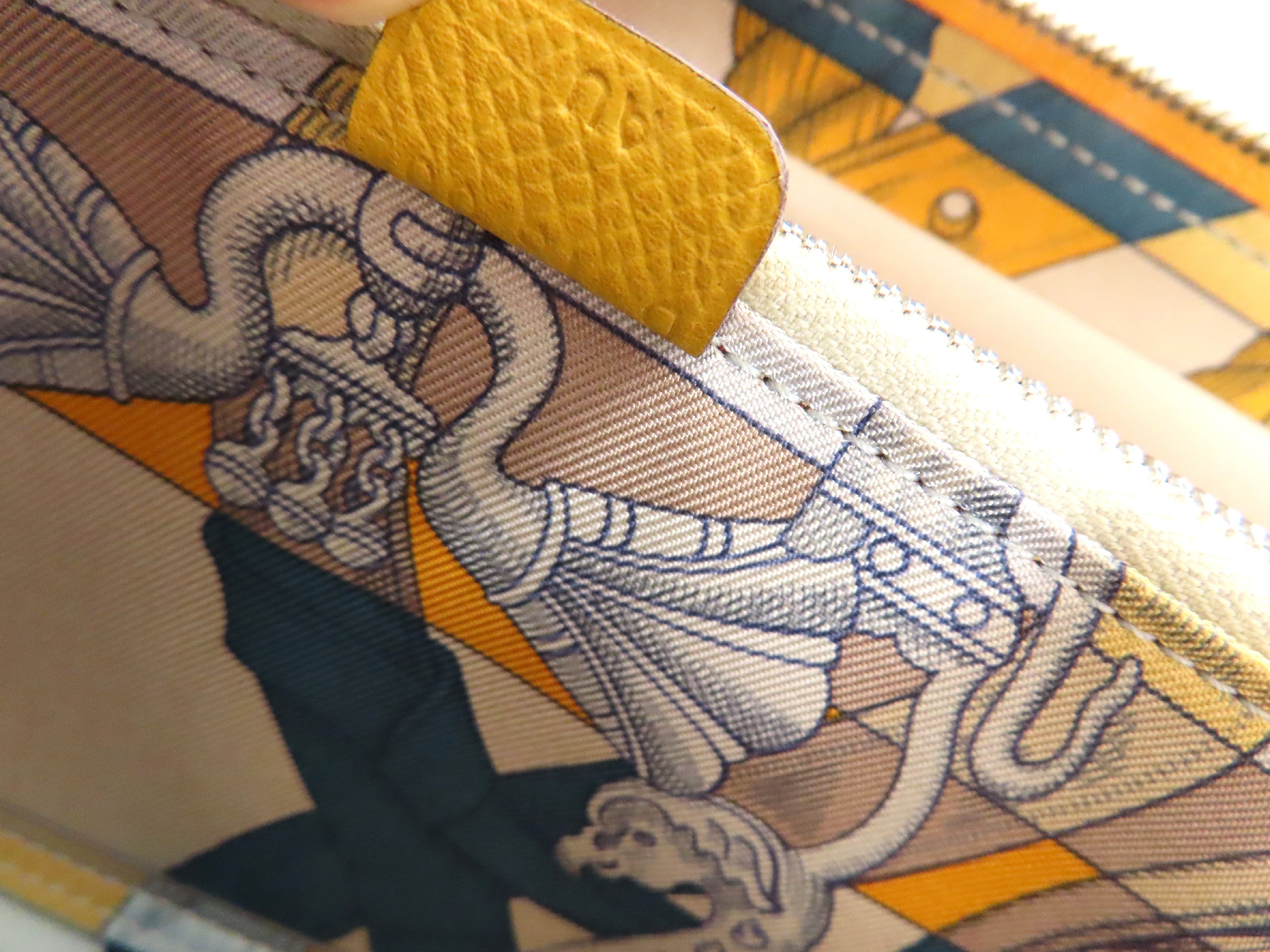Azap Long Silk In Epsom Leather Wallet, D Stamp, Yellow Leather, Silver Hardware — view 13