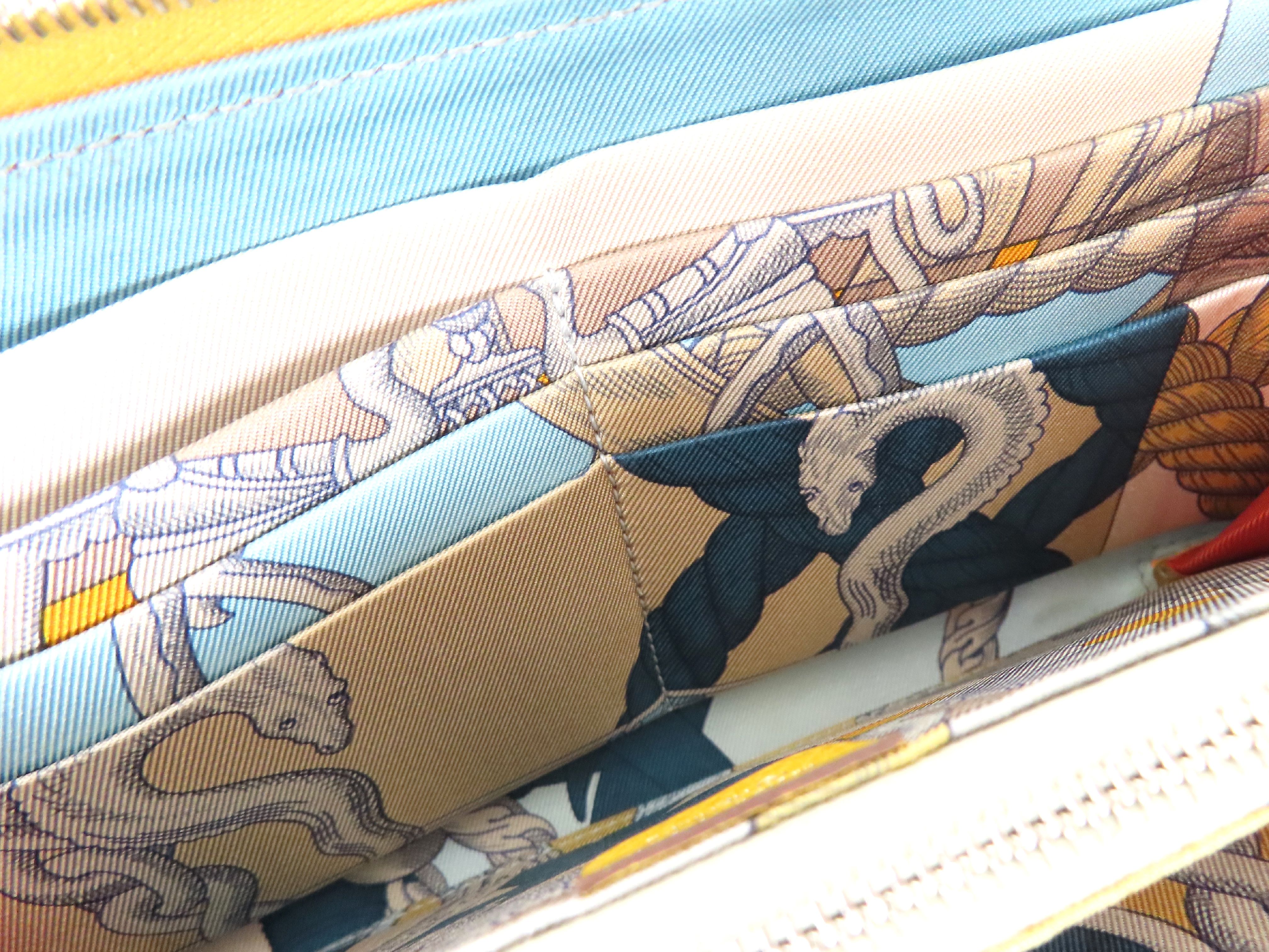 Azap Long Silk In Epsom Leather Wallet, D Stamp, Yellow Leather, Silver Hardware — view 10