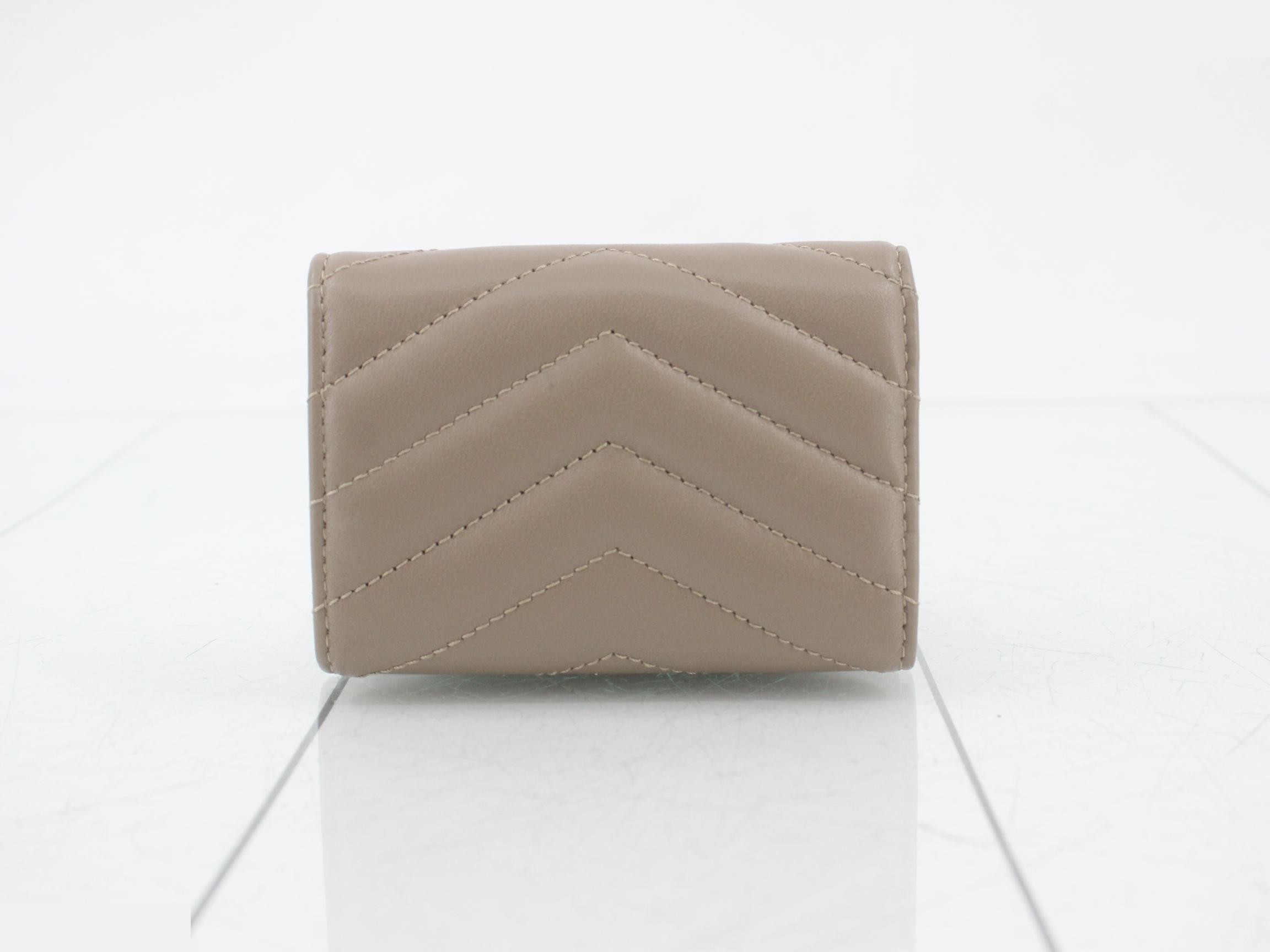 Cassandra Tiny Compact Wallet, Unused, Beige — view 2
