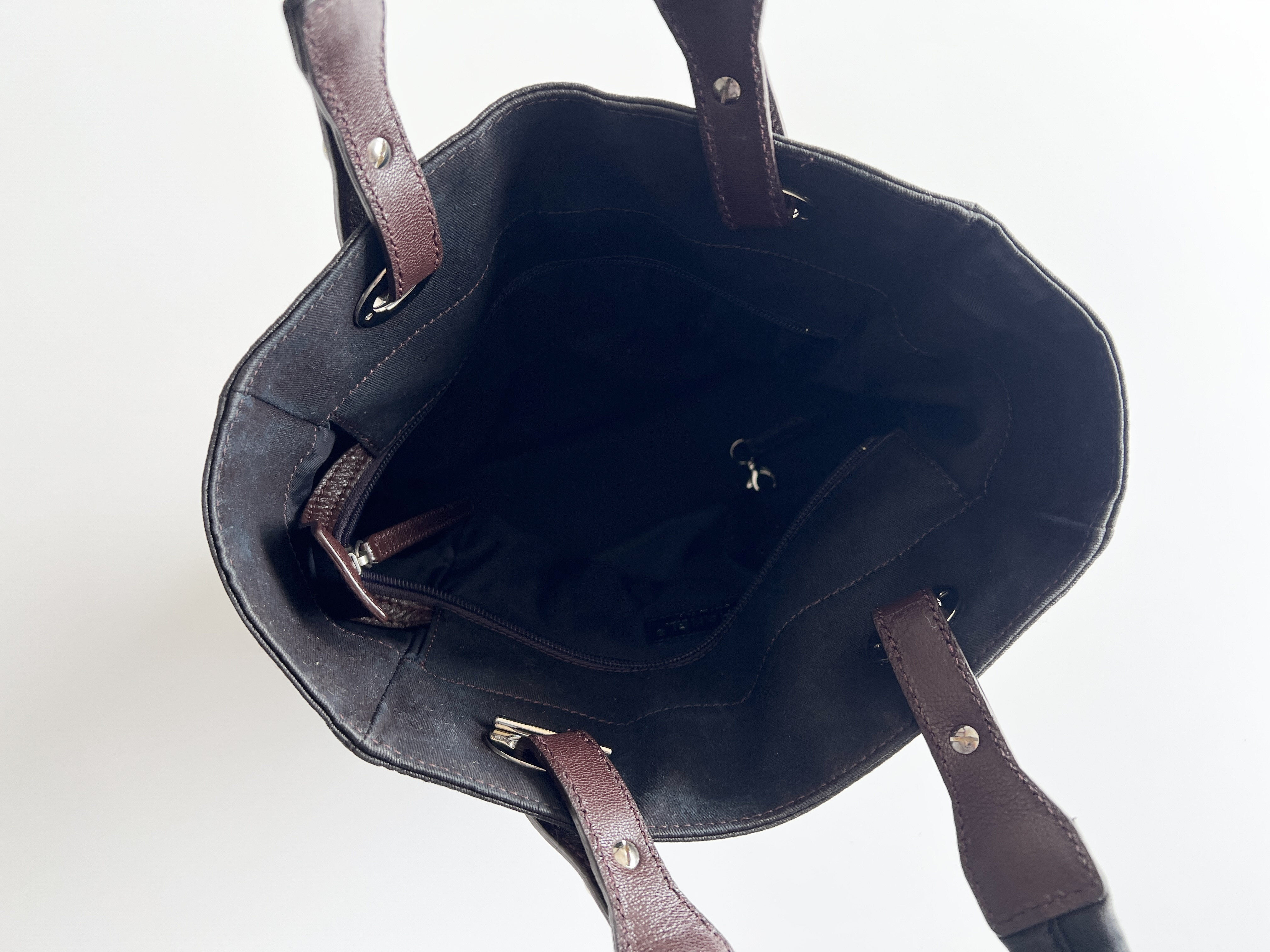 Paris Biarritz PM Matelassé Coco Mark Coco Charm Leather Brown Handbag (Serial Number 11) — view 4